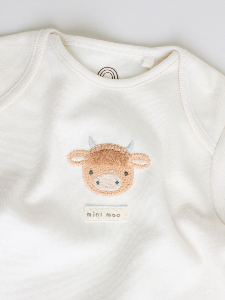 Ecru White Short Sleeve Baby Bodysuits 5 Pack