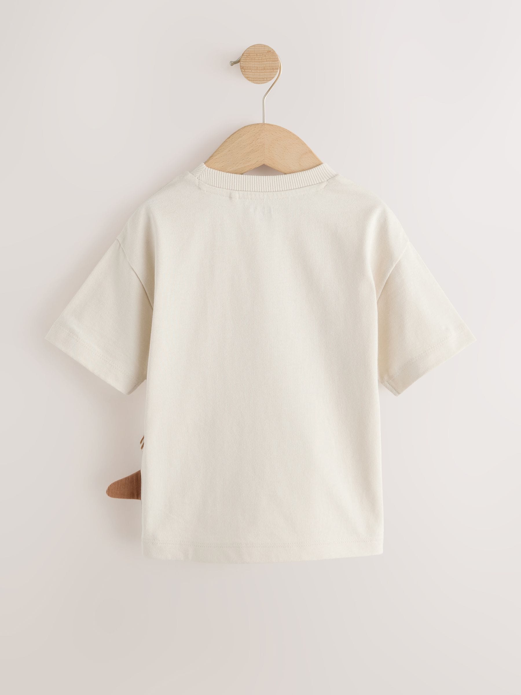 Cream Dinosaur Short Sleeve Interactive T-Shirt (3mths-7yrs)