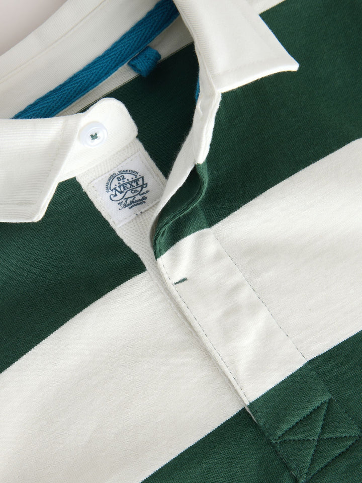 Green/White Short Sleeve Rugby Polo Shirt (3mths-7yrs)