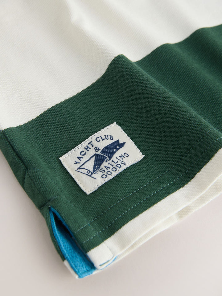 Green/White Short Sleeve Rugby Polo Shirt (3mths-7yrs)