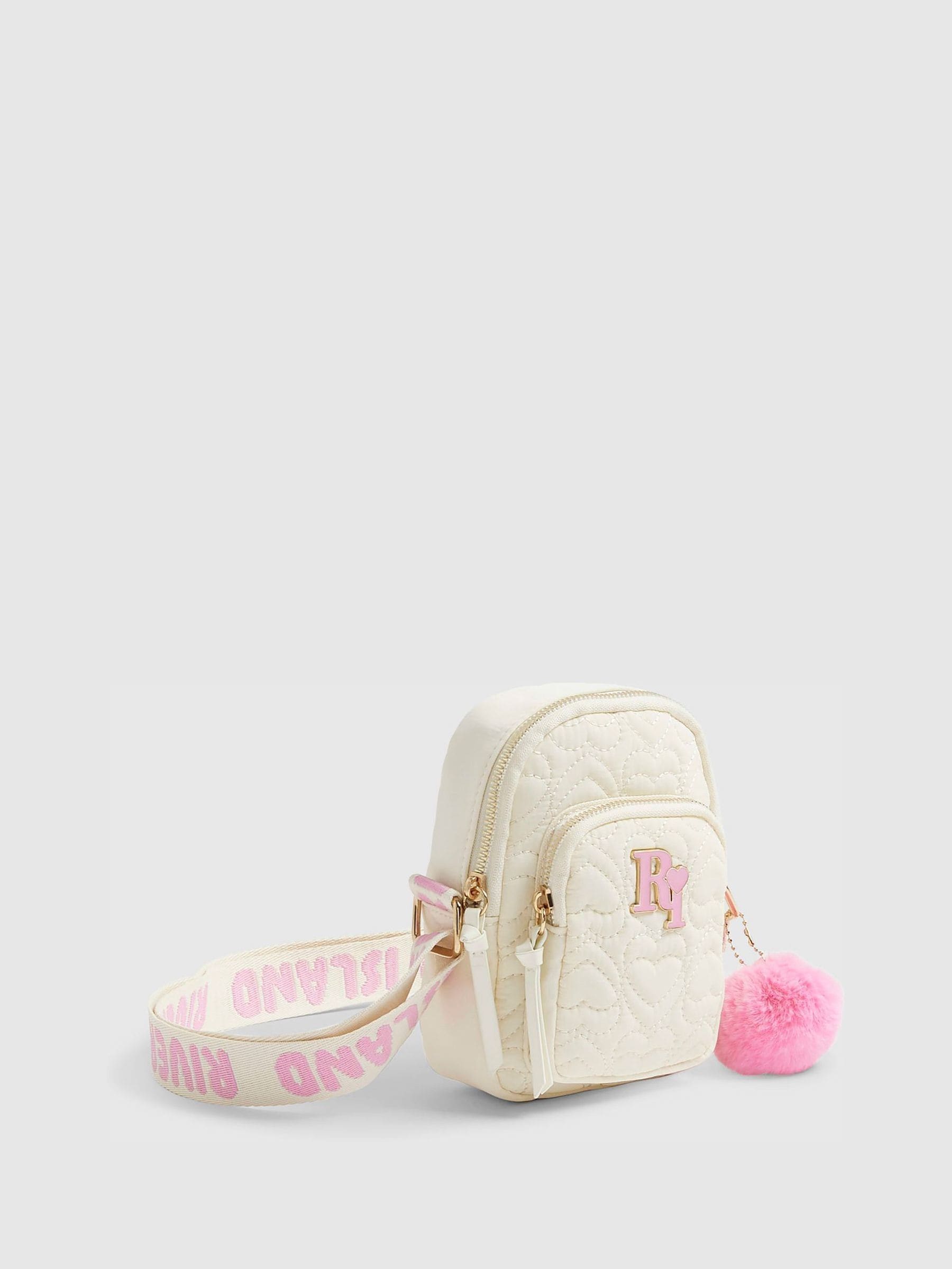 River Island Cream Quilted Heart Festival Bag