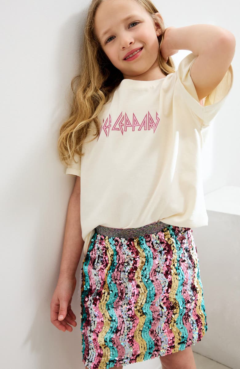 Kids' Wavy Stripe Sequin Skirt