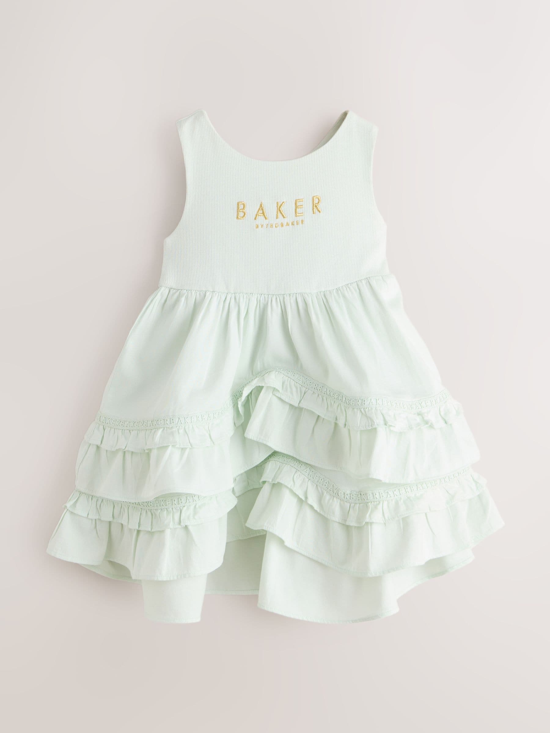 Baker by Ted Baker Tiered Cotton Poplin Mix Dress