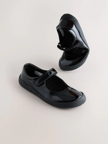 Black Patent Leather Standard Fit (F) Barefoot Mary Jane School Shoes
