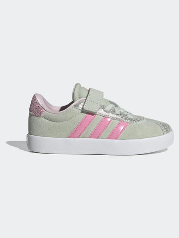 adidas Green VL Court 3.0 Elastic Lace Kids Trainers