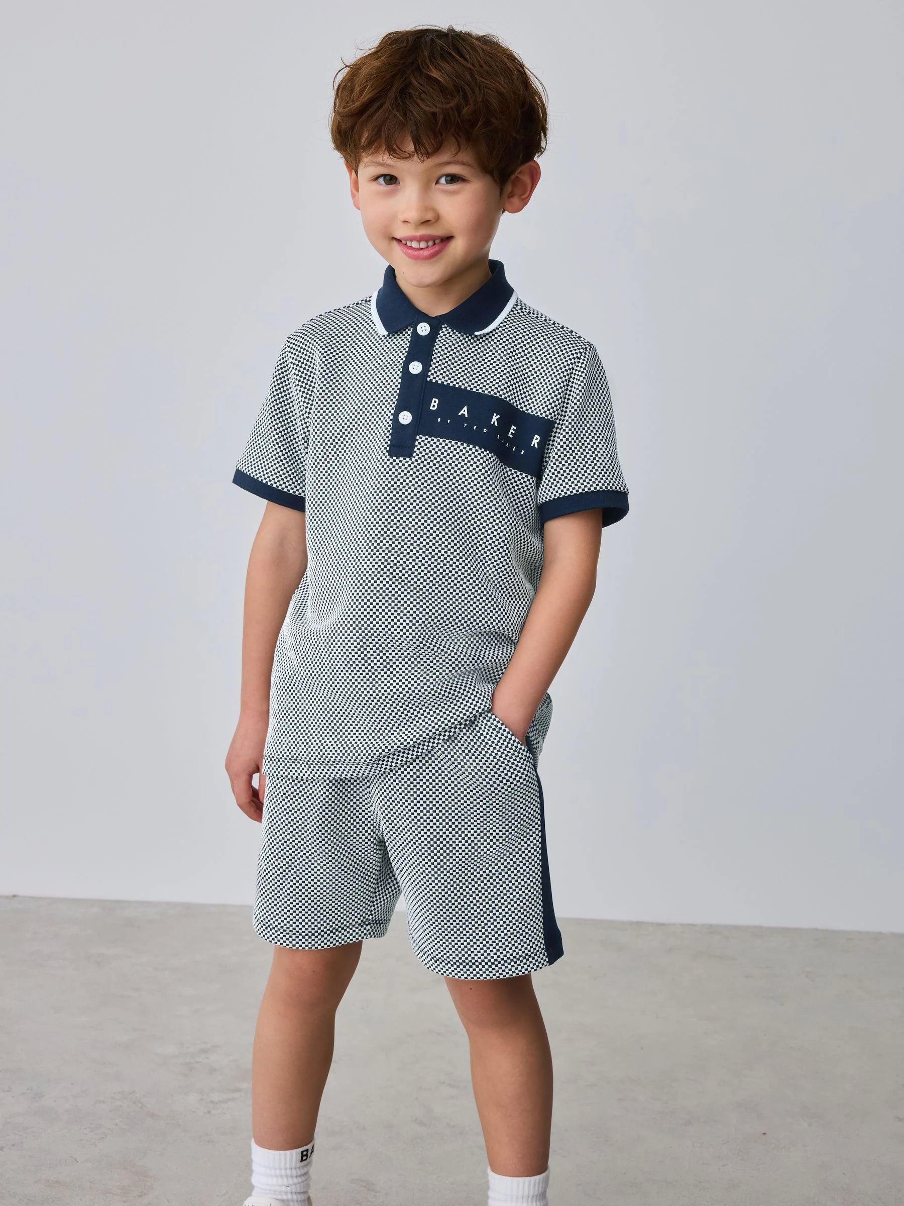 Baker by Ted Baker Textured Polo Shirt and Shorts Set