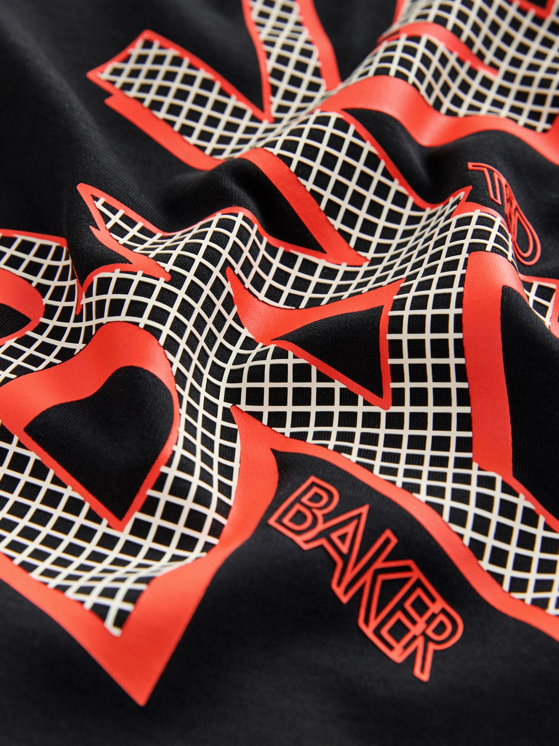 Baker by Ted Baker Oversized Graphic Black T-Shirt and Shorts Set