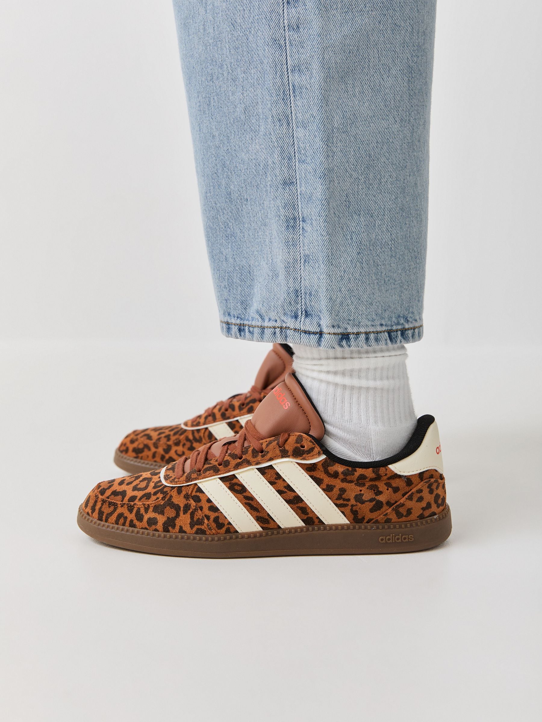 adidas Leopard Print/White Breaknet Sleek Trainers
