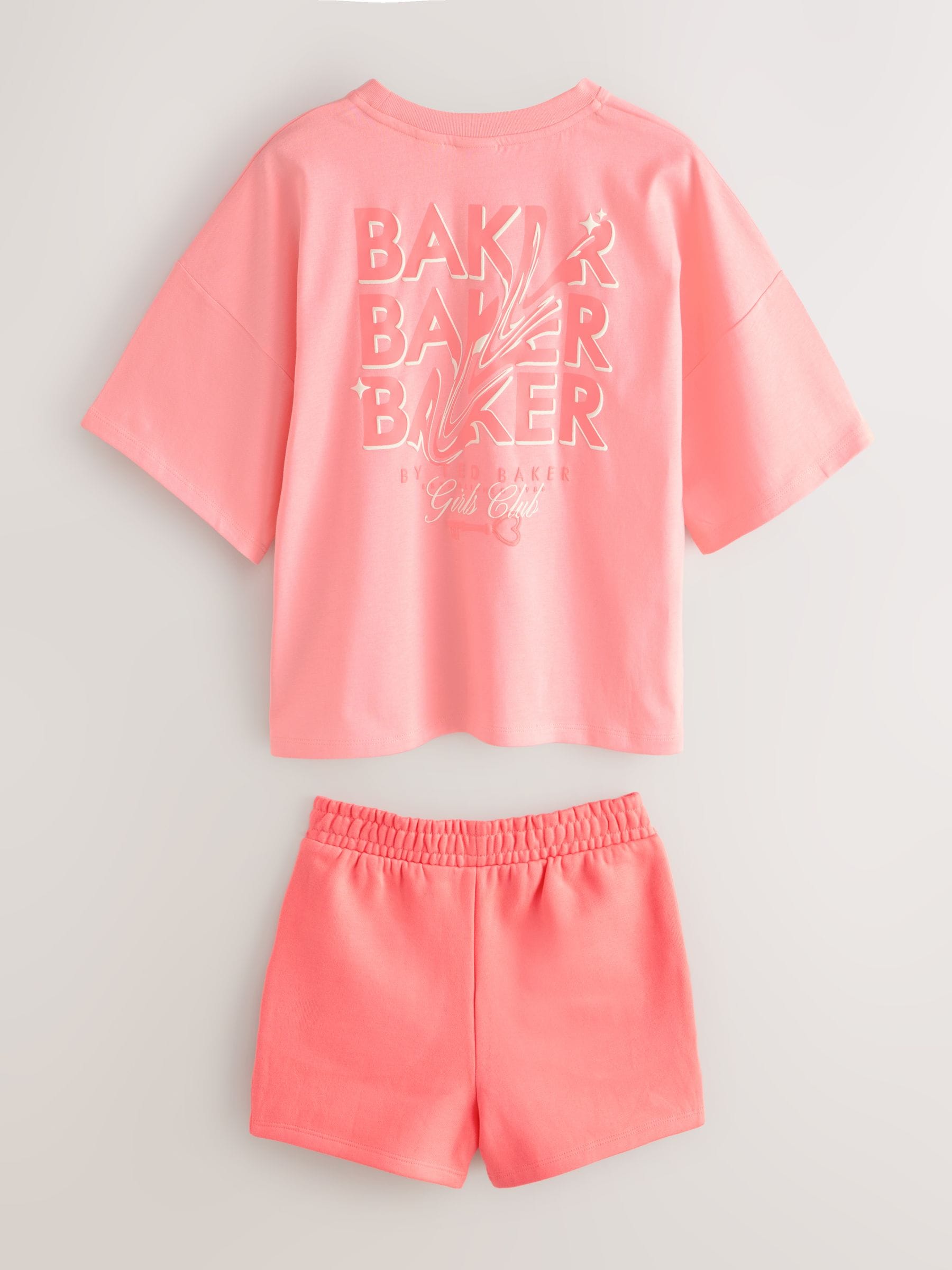 Baker by Ted Baker 2 Piece Oversized Tonal Graphic T-Shirt & Shorts Set