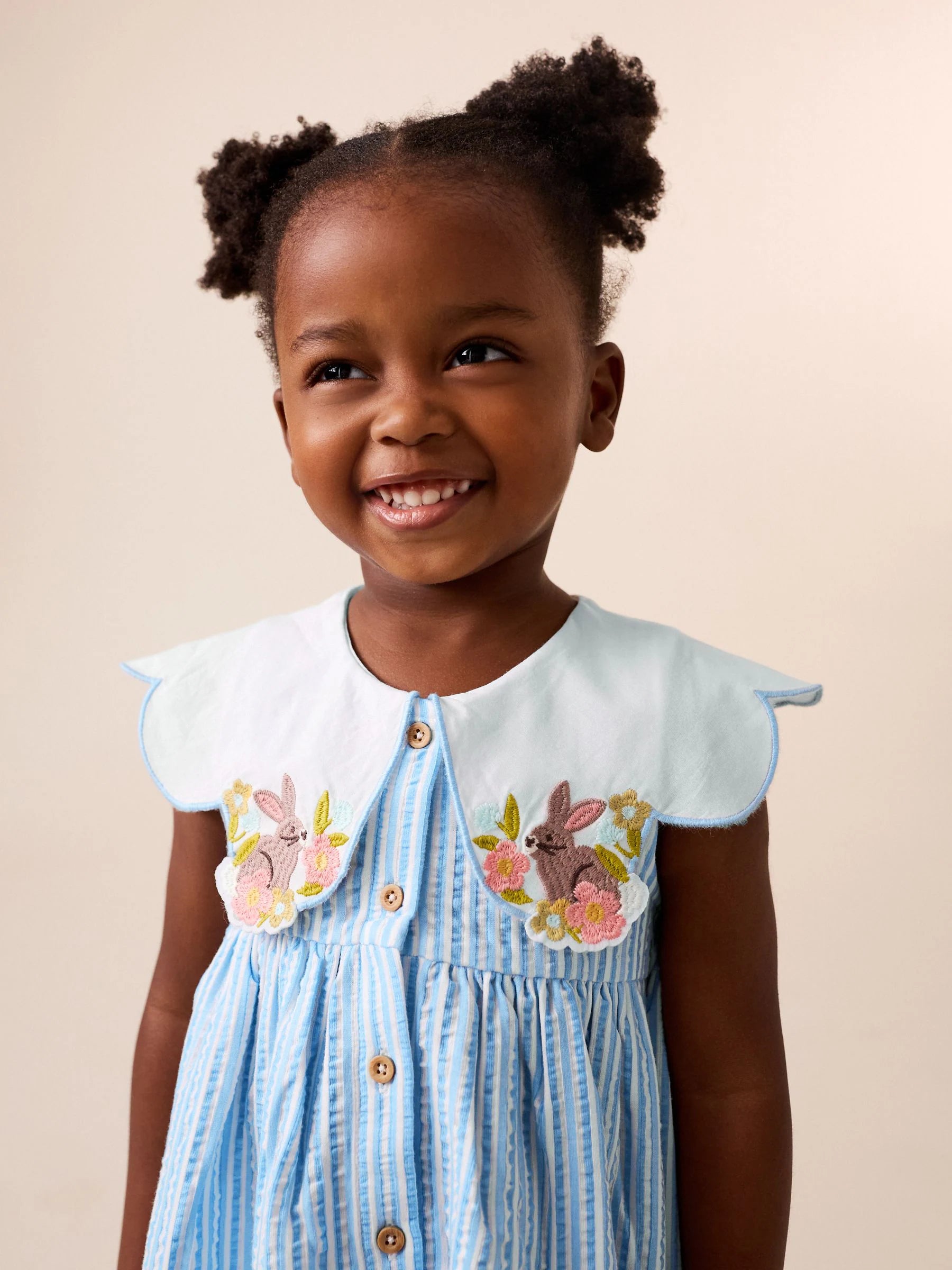 Blue Striped Collared Summer Dress (3mths-7yrs)