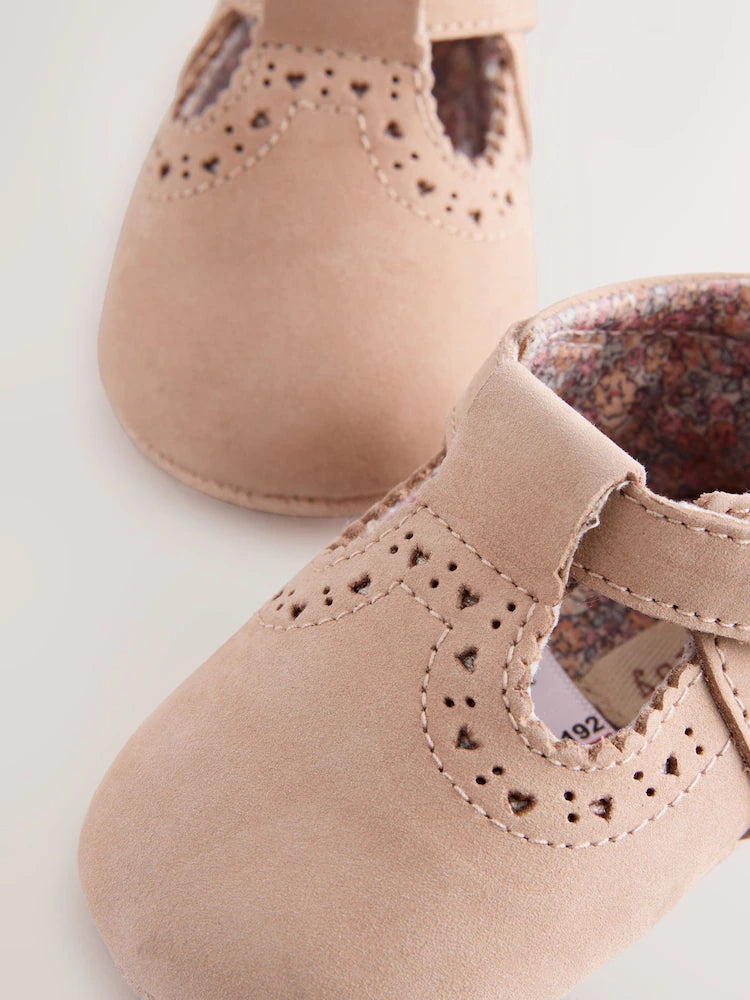 Tan Leather Baby T-Bar Shoes (0-24mths)