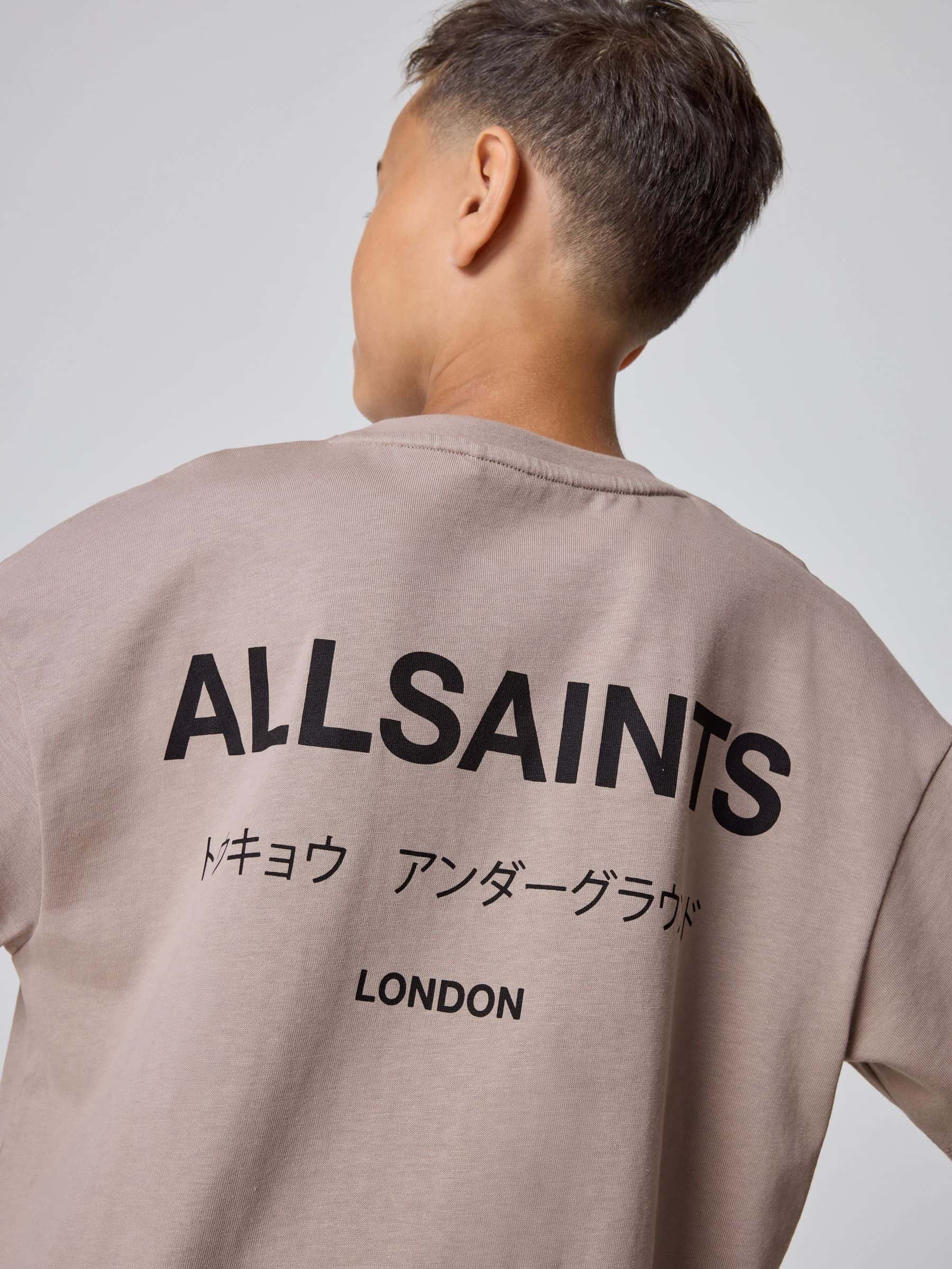 smALLSAINTS Light Brown Oversized Underground Crew Neck Cotton T-Shirt
