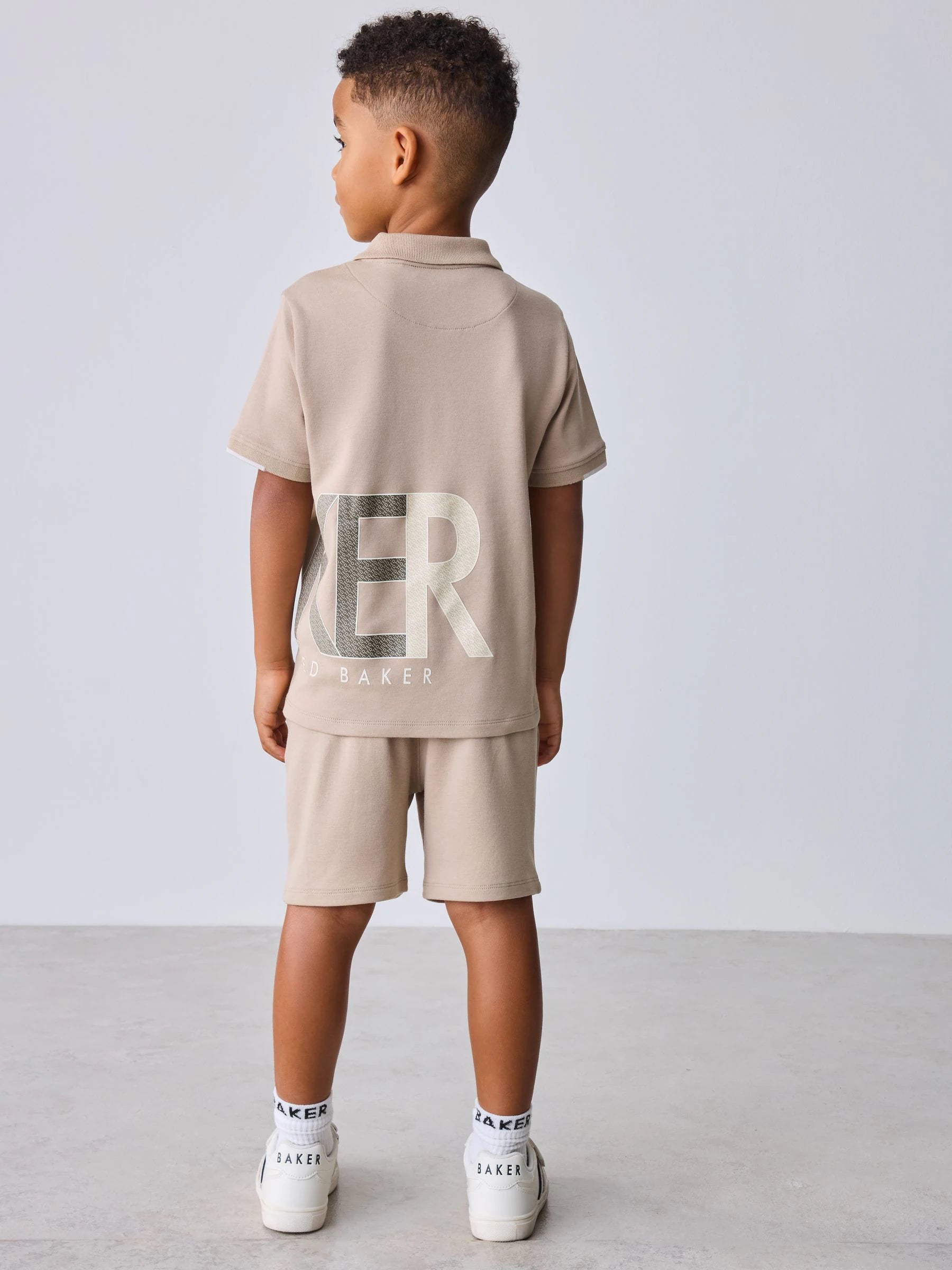 Baker by Ted Baker Stone Graphic Polo Shirt and Shorts Set