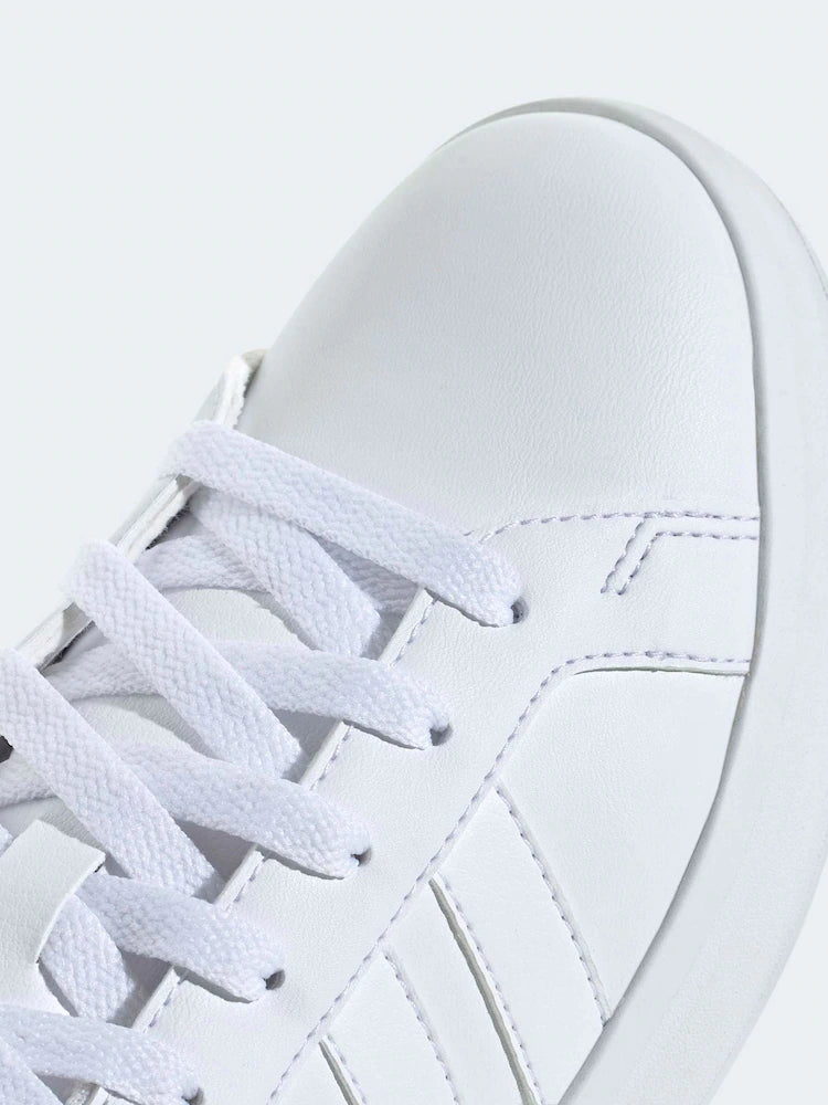 adidas White Grand Court 3.0 Junior Trainers