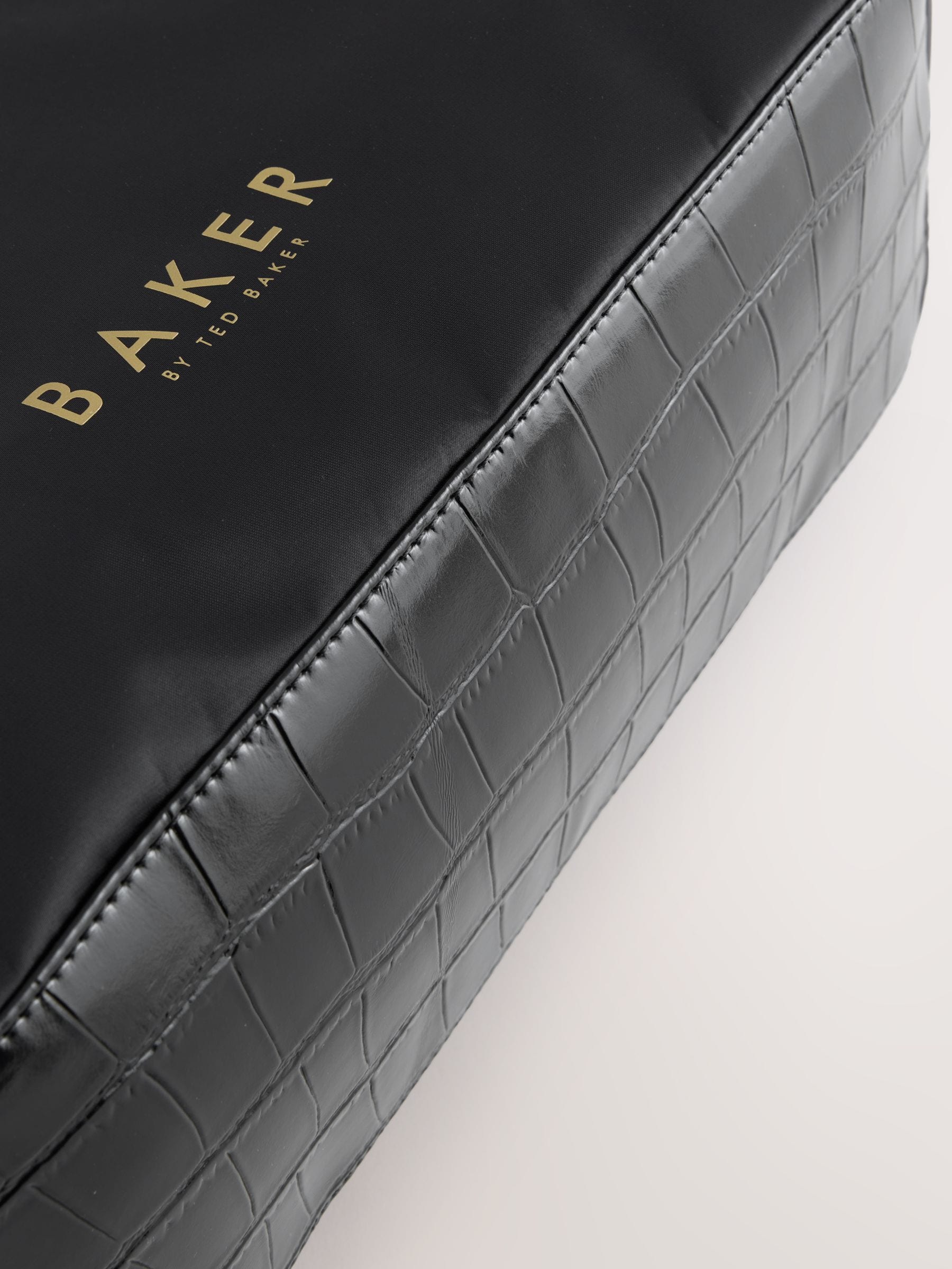 Baker by Ted Baker Black Back to School Childrens Nylon With Croc Bow Medium Tote Bag