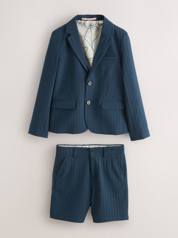 Baker by Ted Baker Seersucker Navy Suit Jacket and Shorts Set
