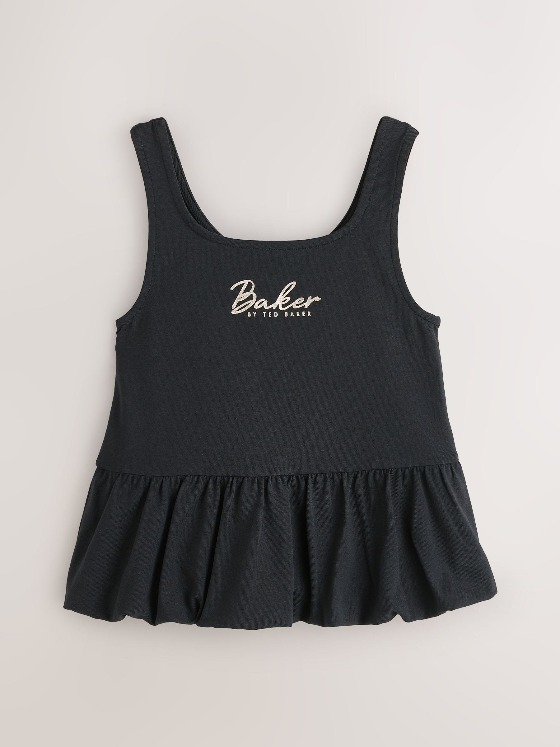Baker by Ted Baker 3 Pack Bubble Hem Pink/Black/White Vest Tops
