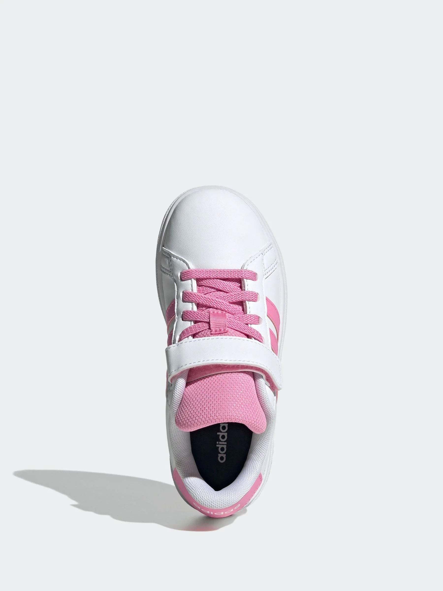 adidas White/Pink Grand Court 2.0 Easy On Kids Trainers
