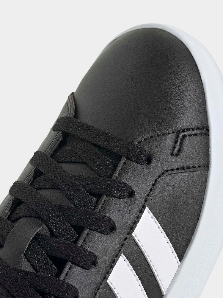 adidas Black/White Grand Court 3.0 Junior Trainers