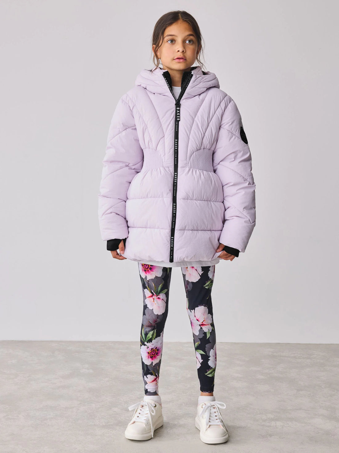 Baker by Ted Baker Shower Resistant Lilac Shirred Padded Coat