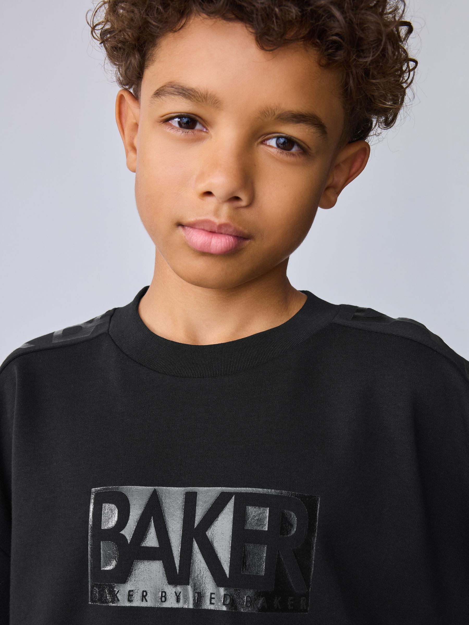 Baker by Ted Baker Oversized Black T-Shirt and Shorts Set