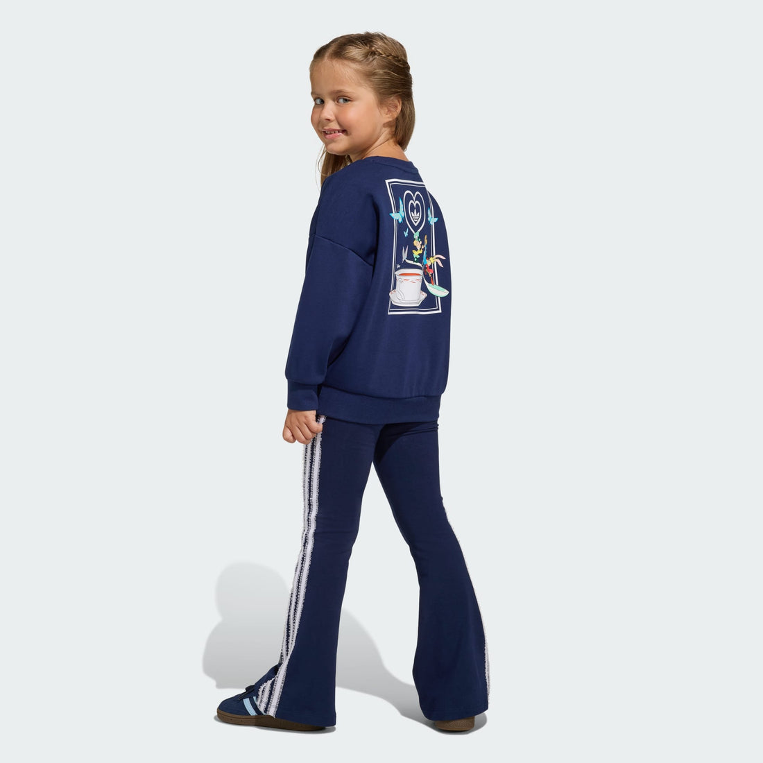 Blue adidas Disney Crew Flared Leggings Set