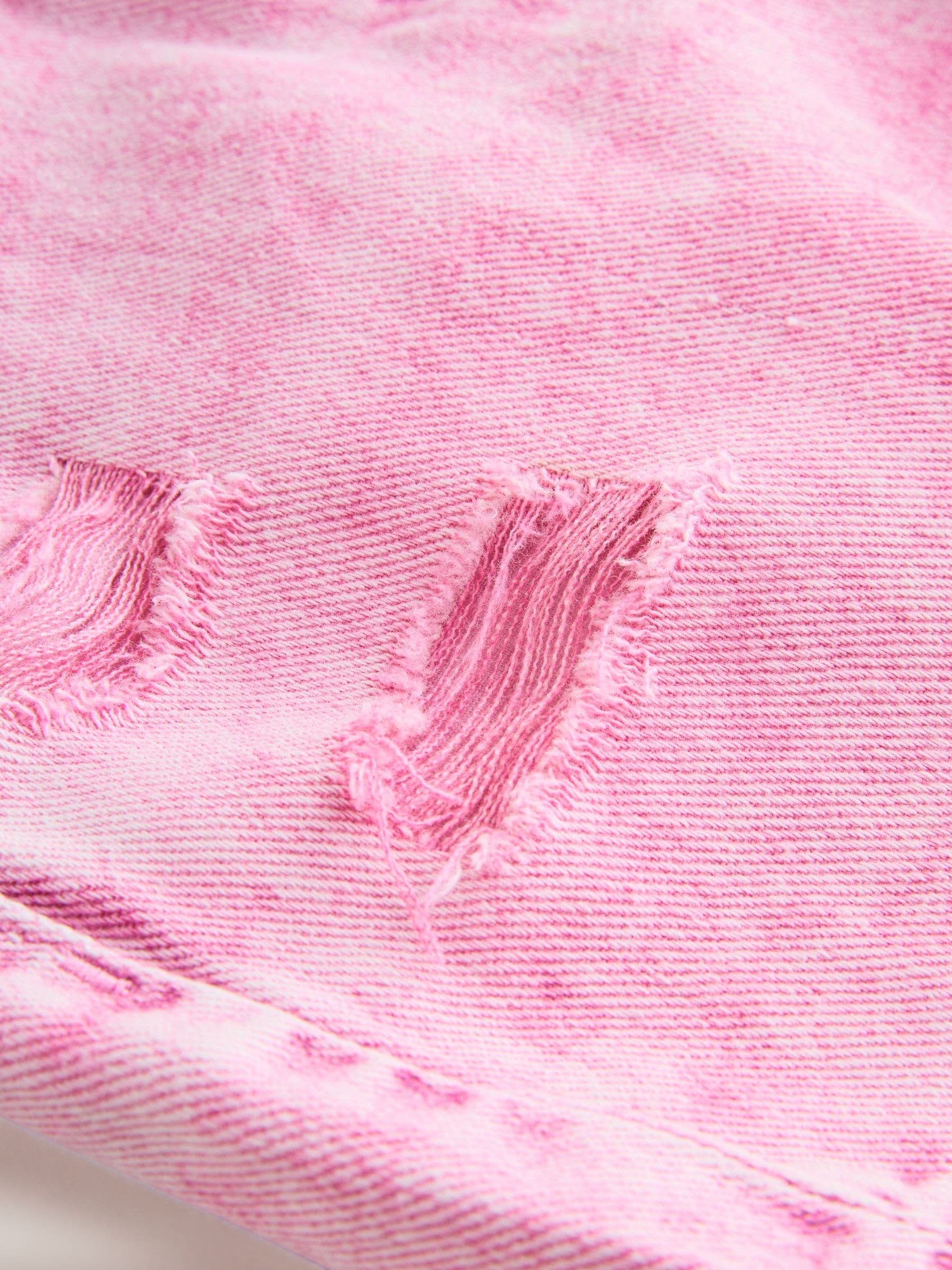 Pink 100% Cotton Frayed Edge Distressed Shorts (3-16yrs)