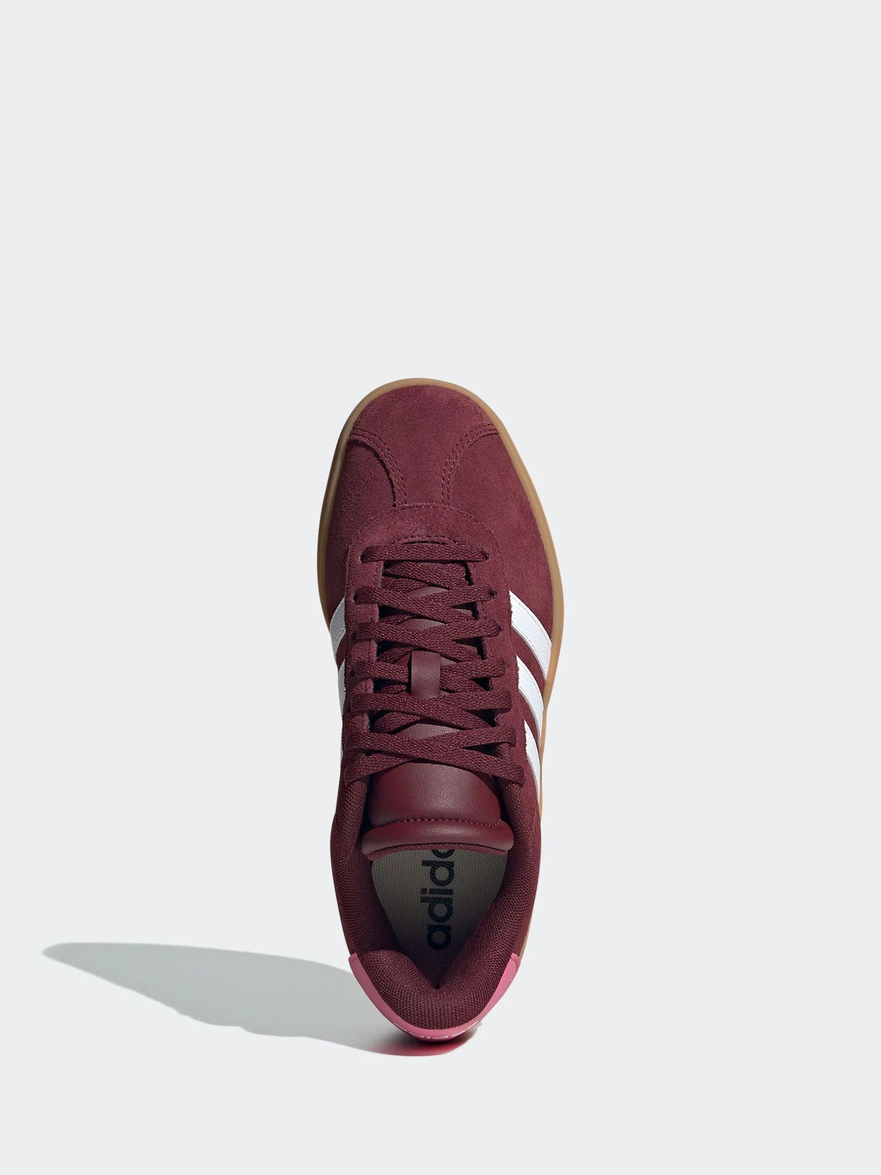 adidas Burgundy Red VL Court Bold Lace Junior Trainers