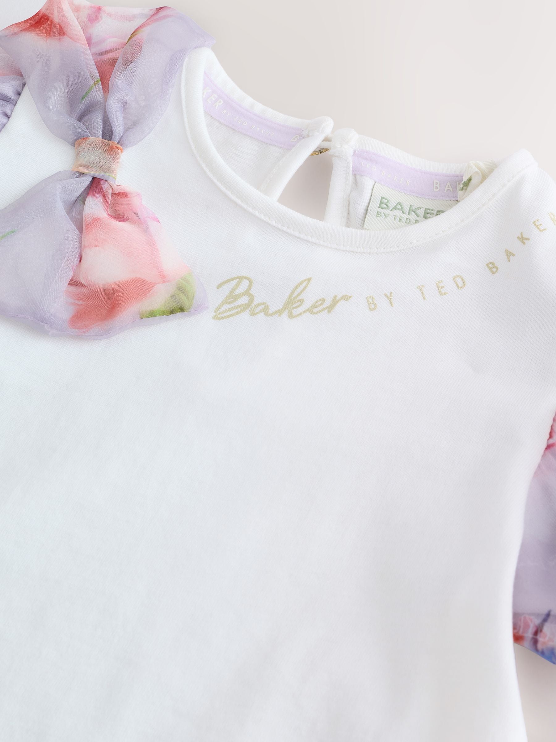 Baker by Ted Baker Organza Sleeve Bow Detail Top & Legging 2 Piece Set