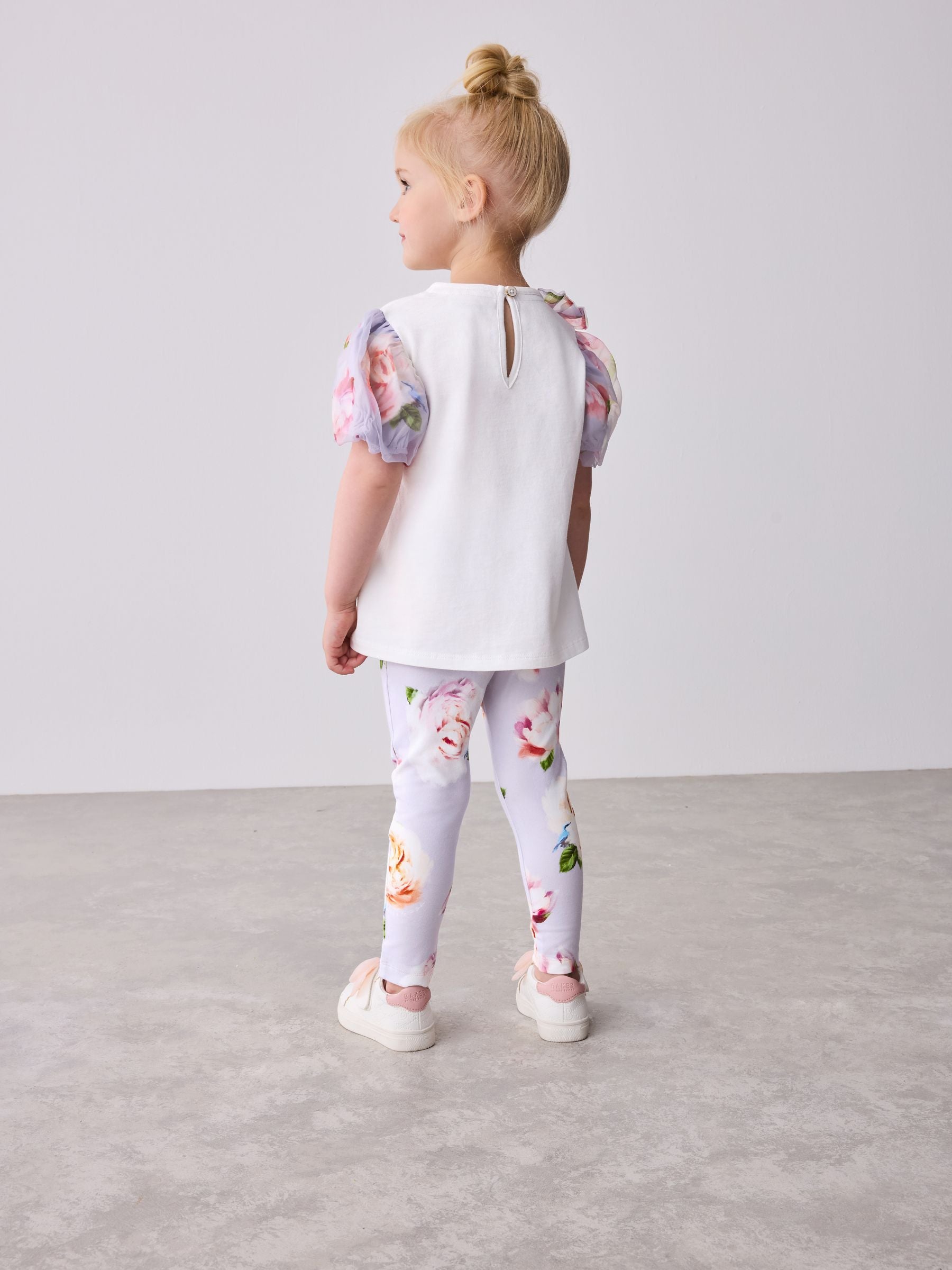 Baker by Ted Baker Organza Sleeve Bow Detail Top & Legging 2 Piece Set