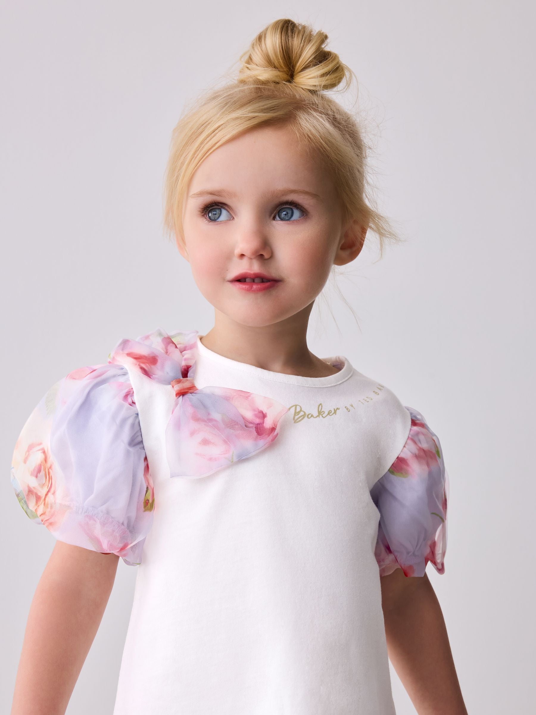 Baker by Ted Baker Organza Sleeve Bow Detail Top & Legging 2 Piece Set