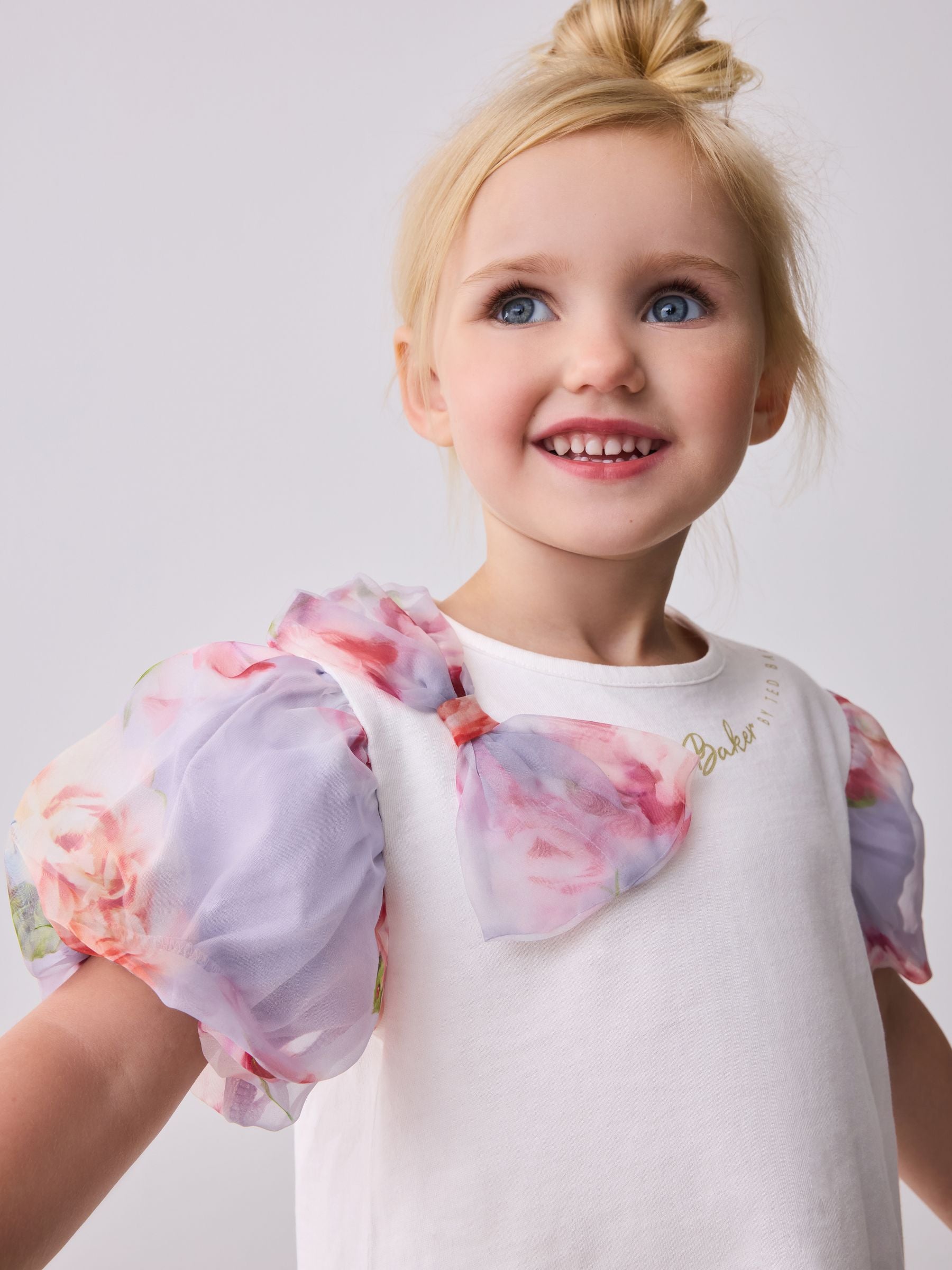 Baker by Ted Baker Organza Sleeve Bow Detail Top & Legging 2 Piece Set