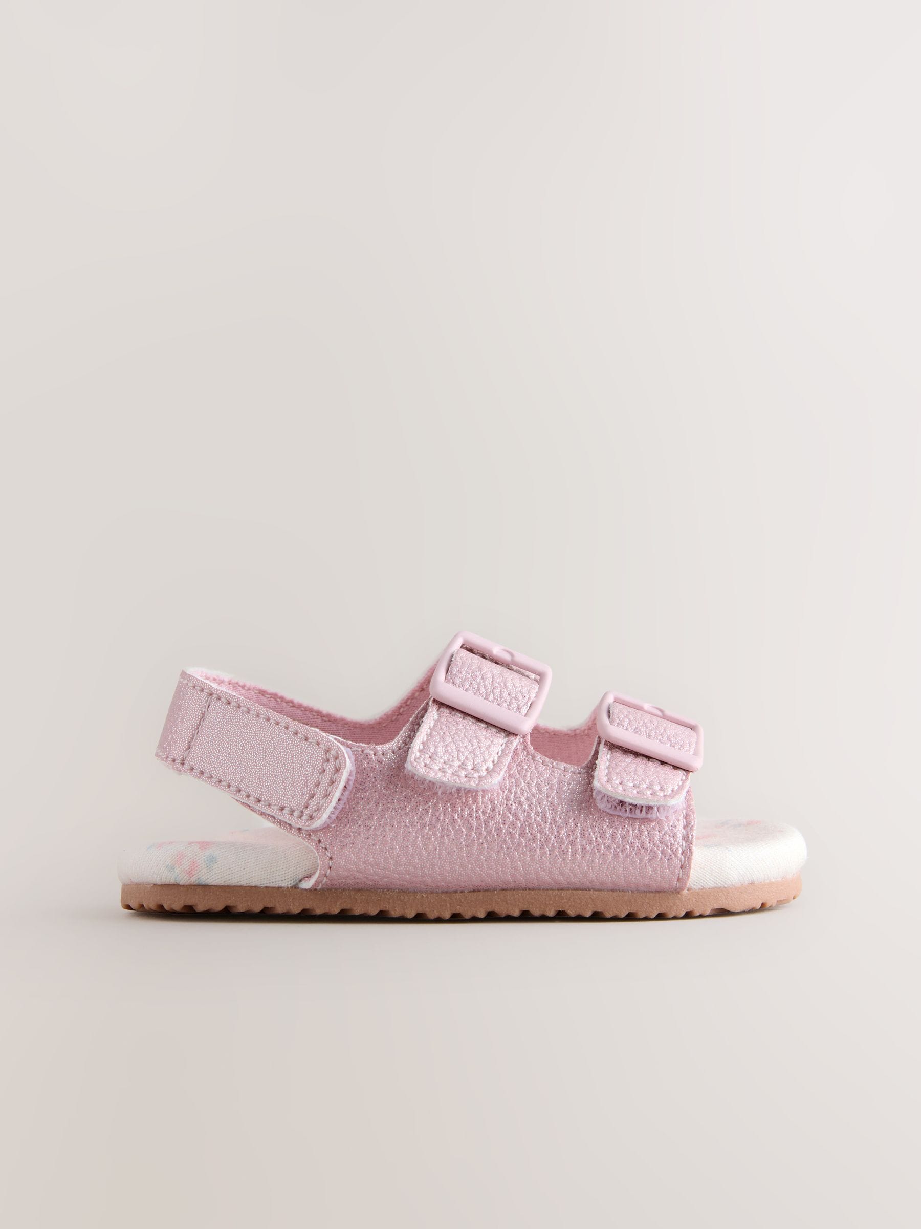 Pink Shimmer Touch and Fasten Baby Sandals (0-24mths)