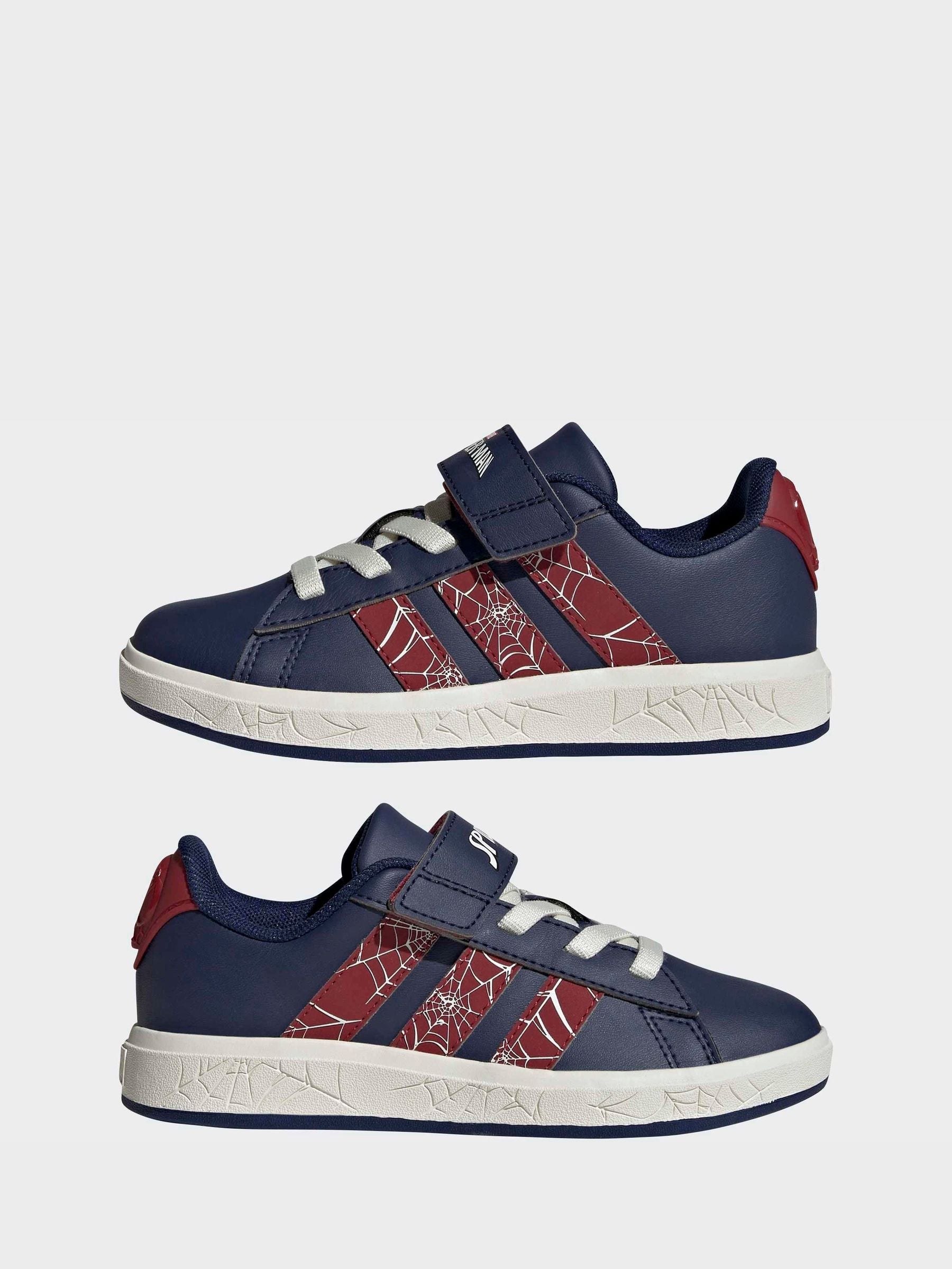 adidas Blue Marvel Spiderman Grand Court Kids Trainers