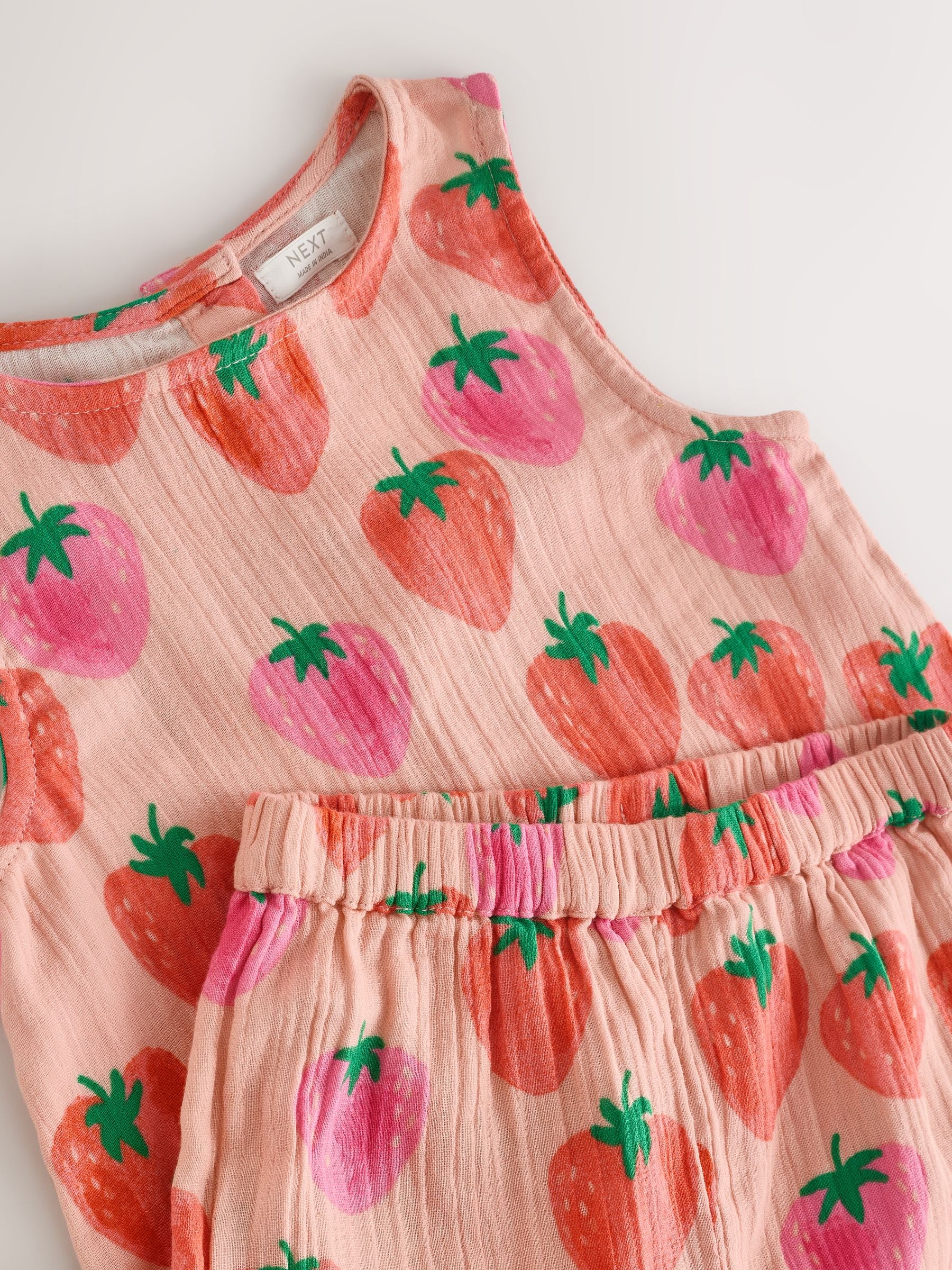Pink Strawberry Print Top & Trousers Set (3mths-7yrs)