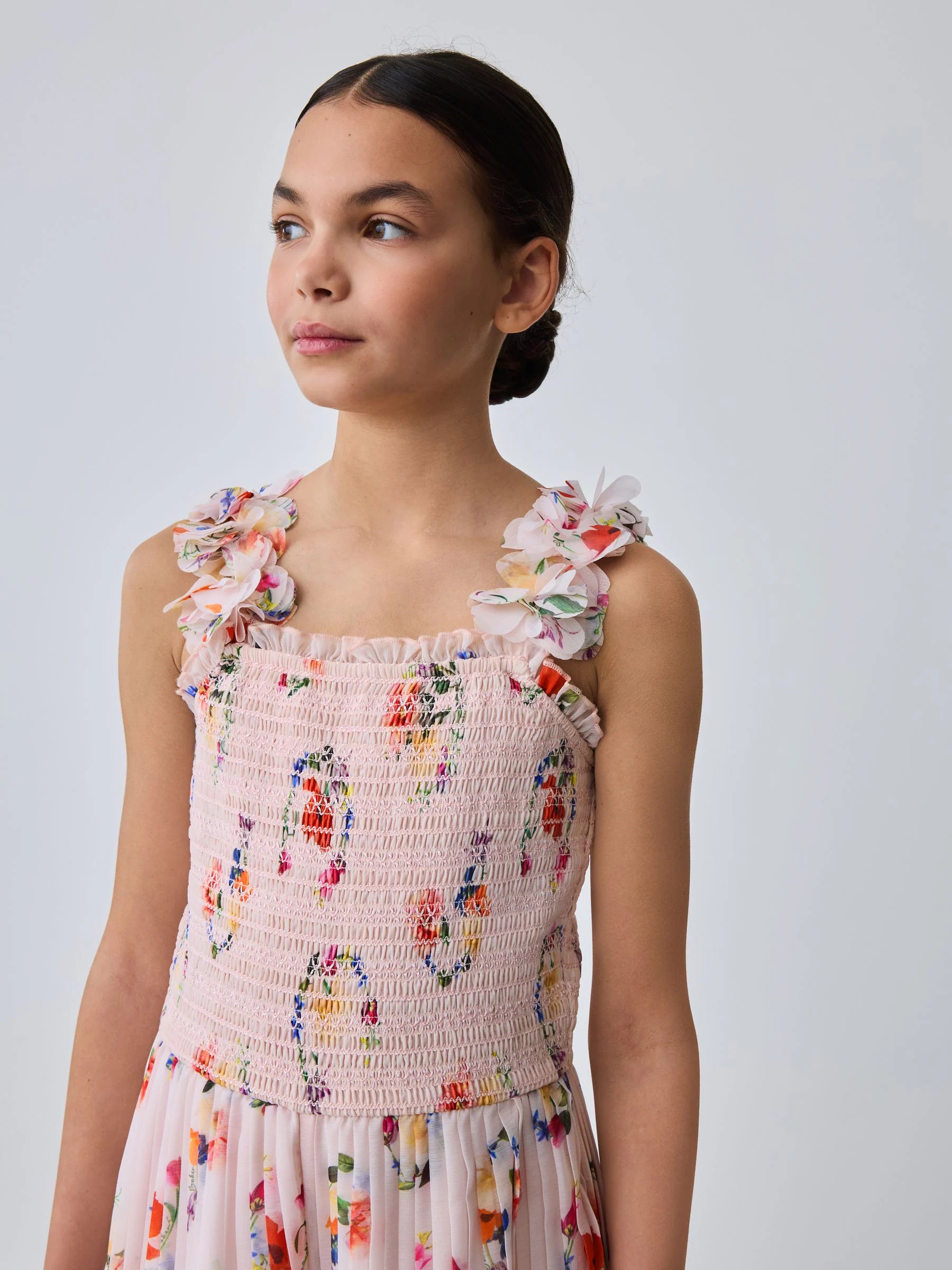 Baker by Ted Baker 3D Floral Strappy Pleated Wide Leg Jumpsuit