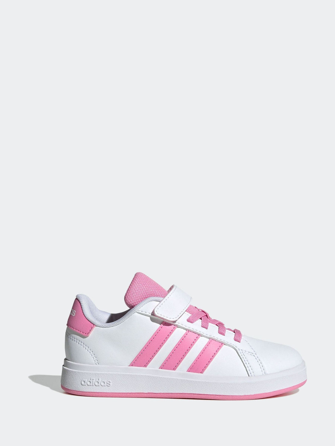 adidas White/Pink Grand Court 2.0 Easy On Kids Trainers