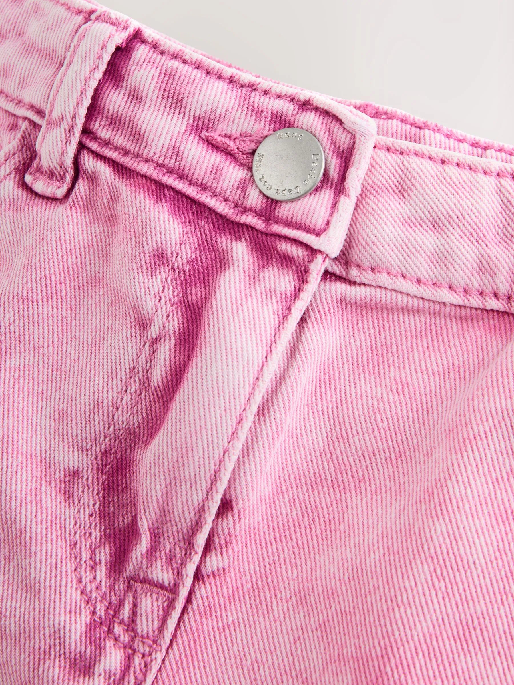 Pink 100% Cotton Frayed Edge Distressed Shorts (3-16yrs)