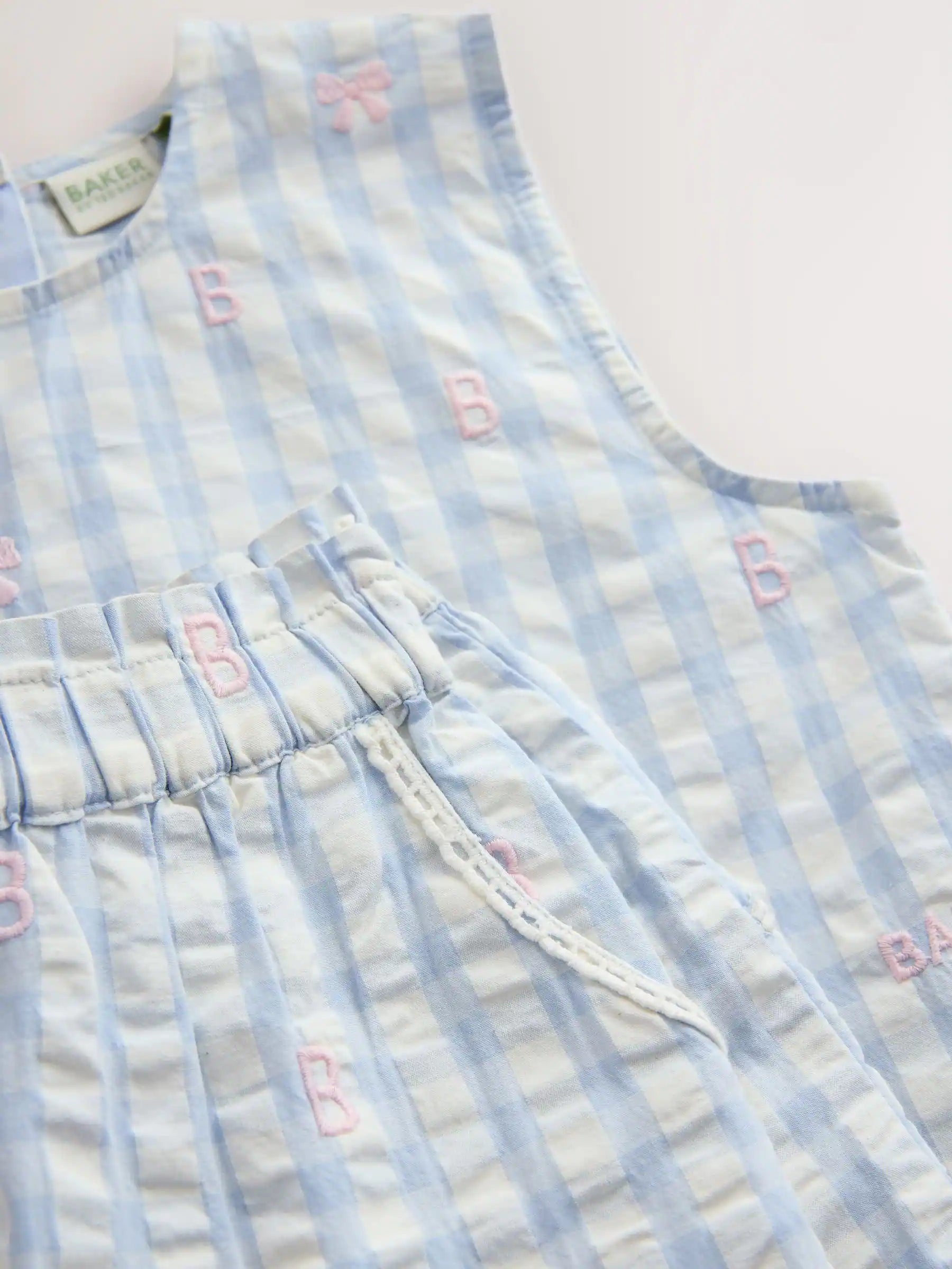 Baker by Ted Baker 2 Piece Peplum Gingham Top & Barrel Leg Trousers Set
