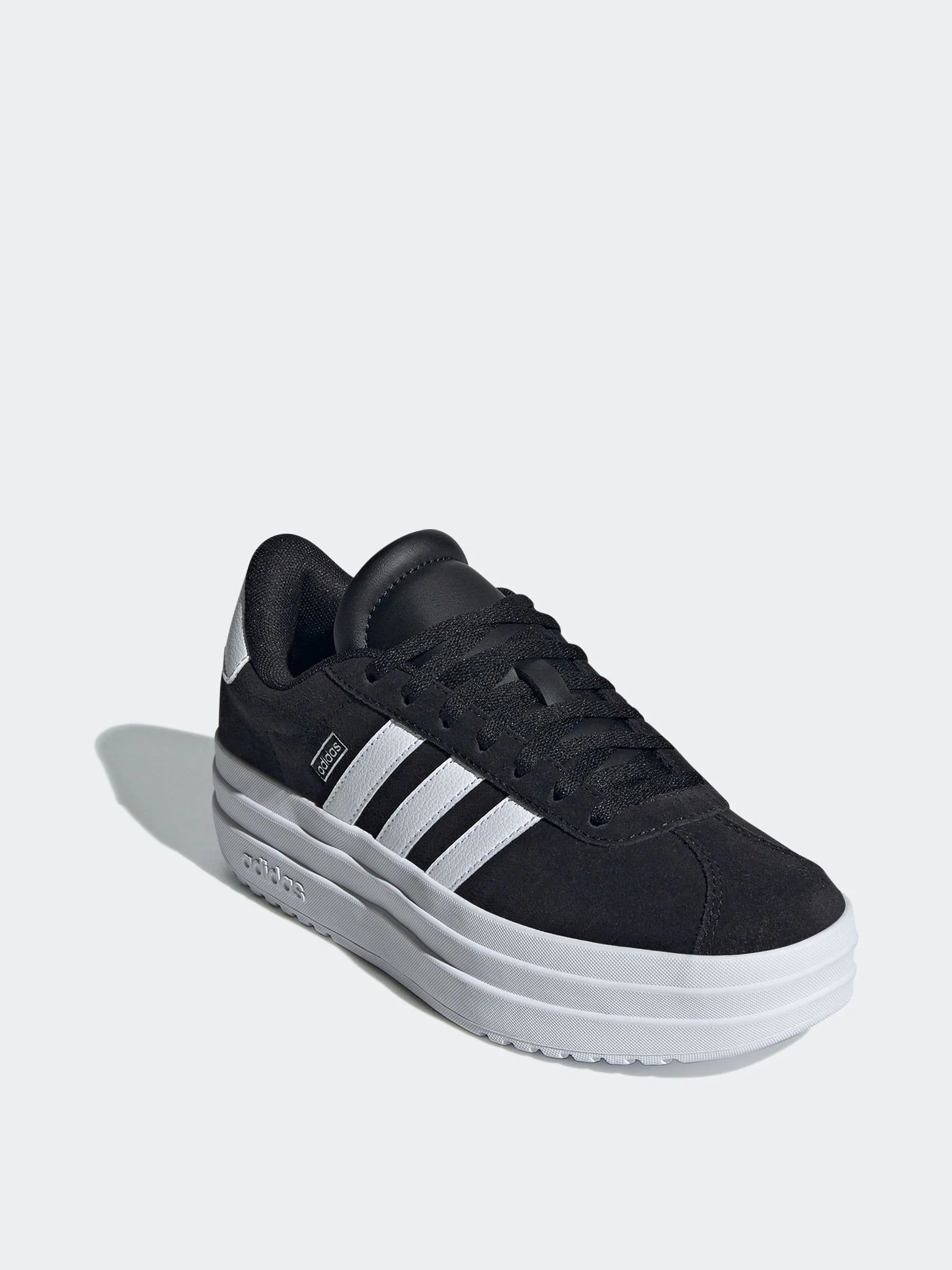adidas Black/White VL Court Bold Lace Junior Trainers
