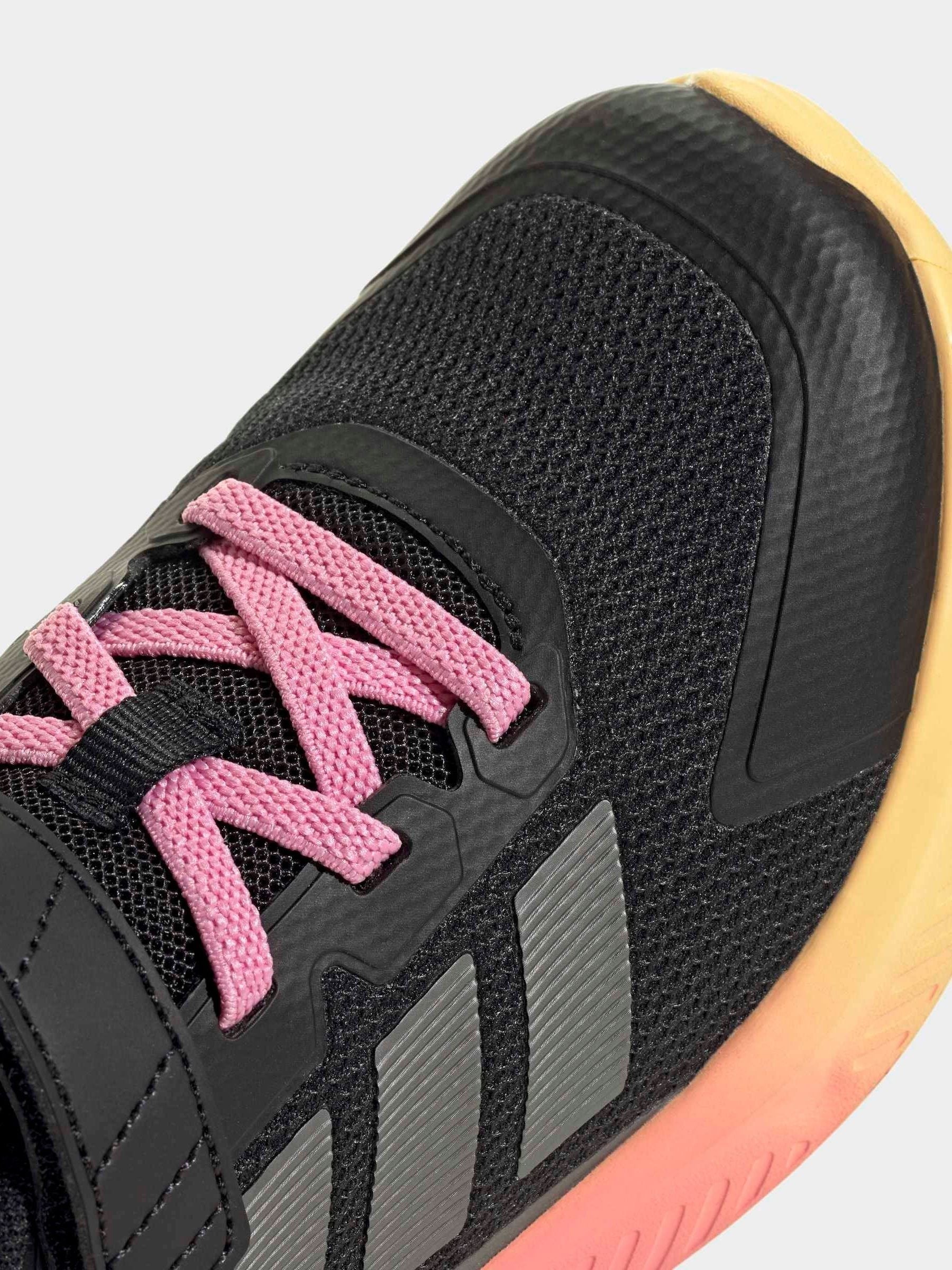 adidas Black/Pink Fortarun 4.0 Hook and Loop Kids Trainers