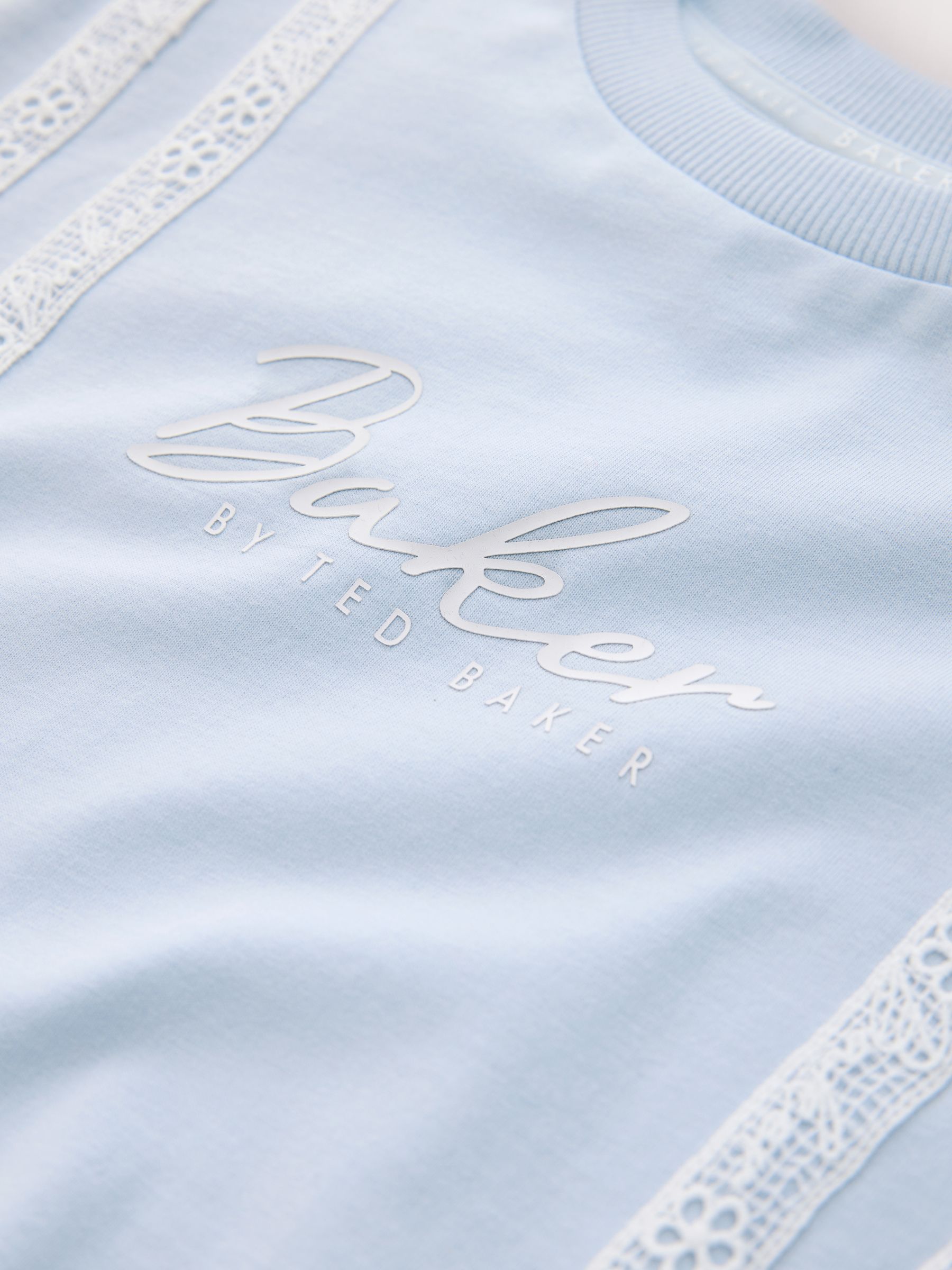 Baker by Ted Baker 2 Piece Lace Trim T-Shirt & Shorts Set
