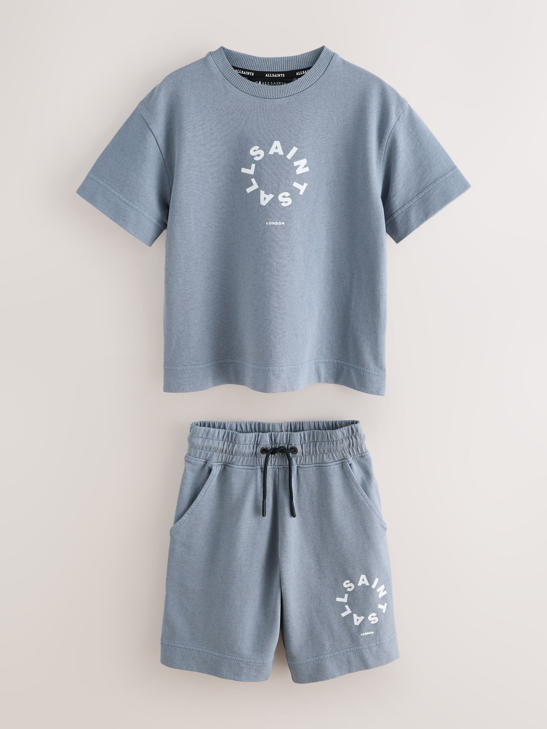 smALLSAINTS Blue Tierra T-Shirt and Sweat Shorts Set