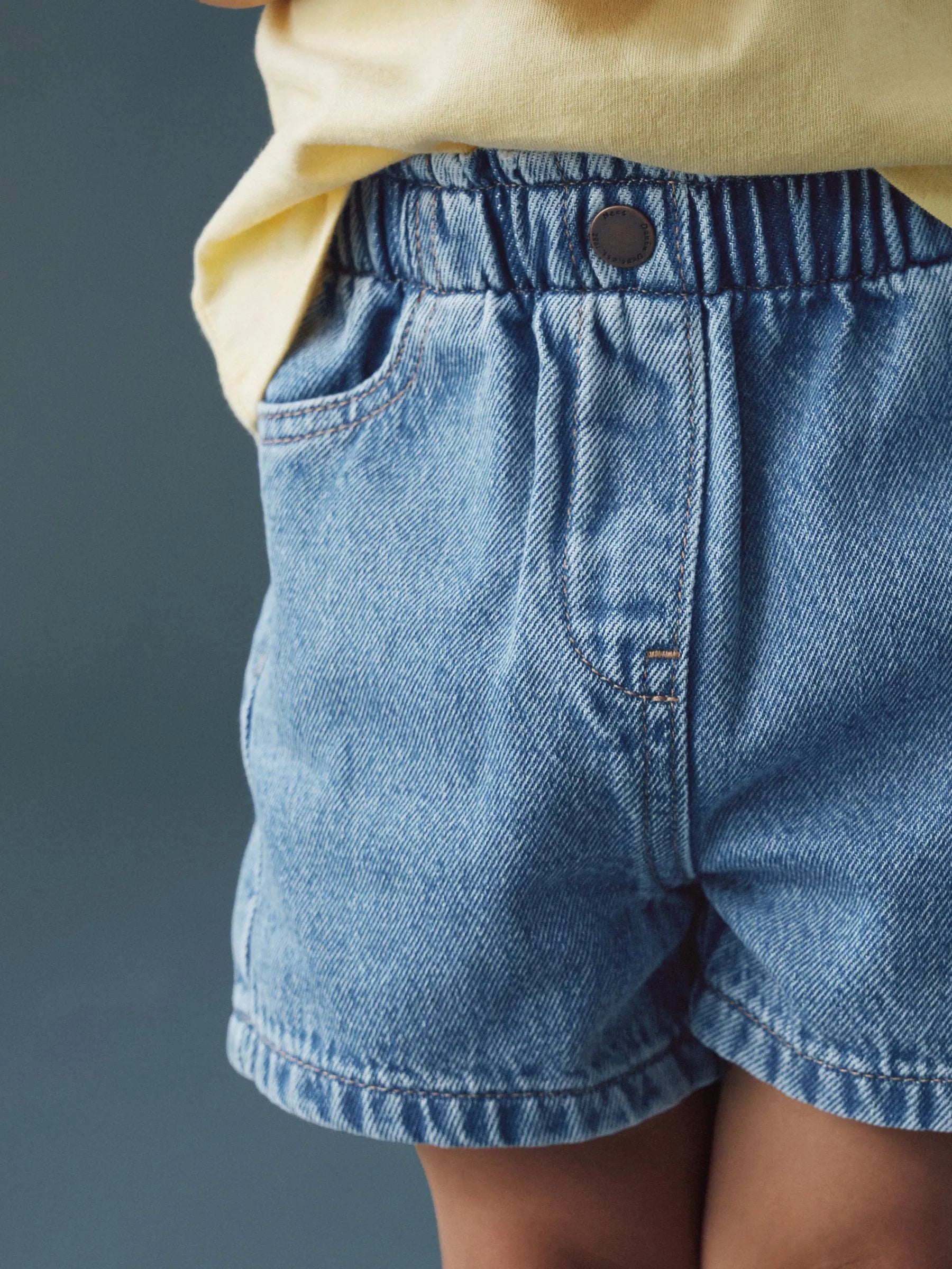 Mid Blue Pull On Denim Shorts (3mths-10yrs)