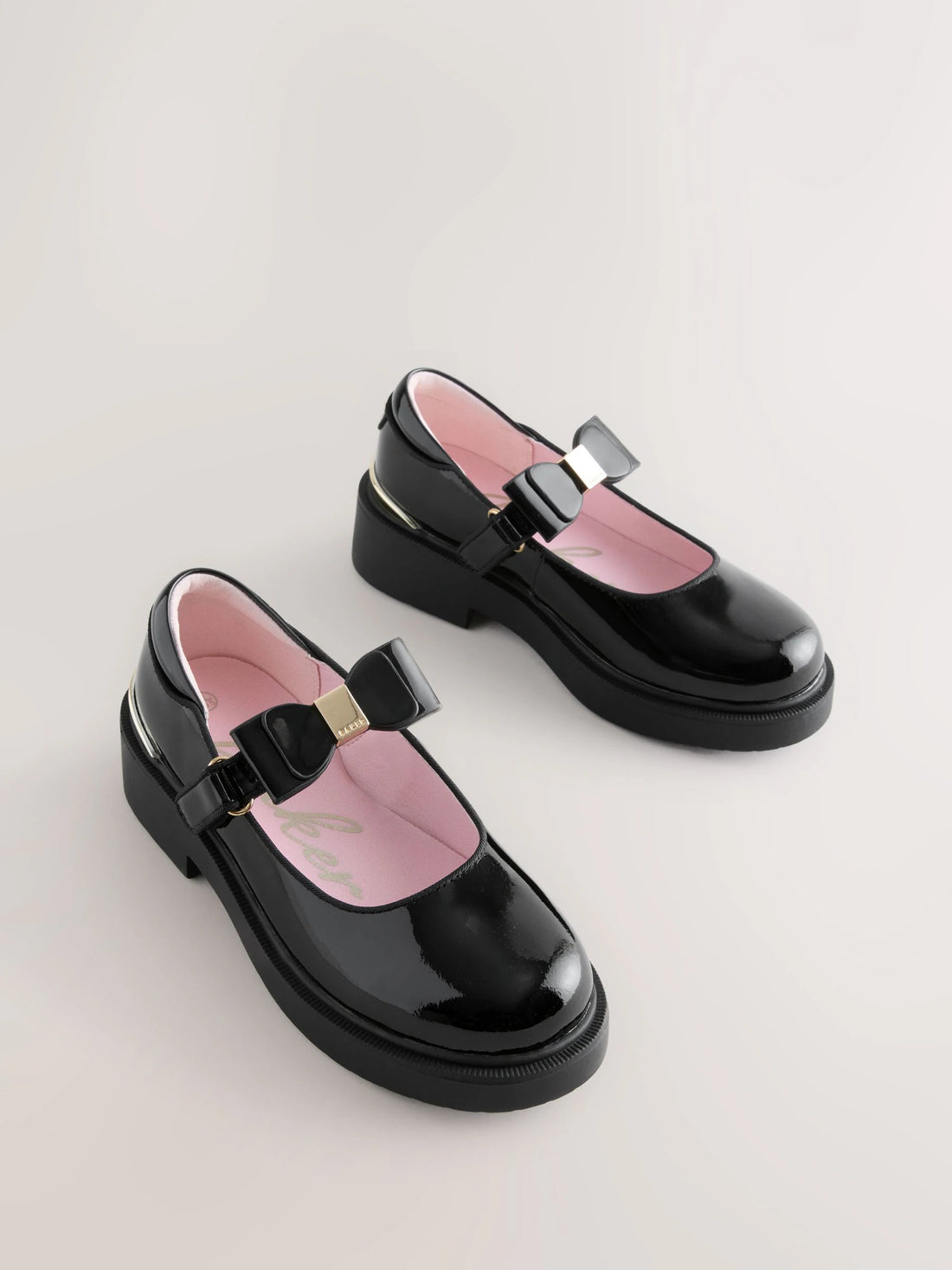 Baker by Ted Baker Back to School Patent Multiple Straps Chunky Mary Jane Black Shoes