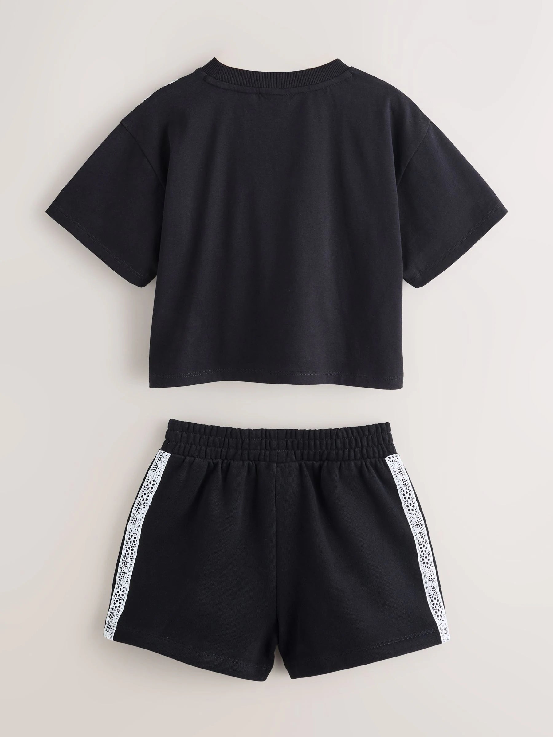 Baker by Ted Baker 2 Piece Lace Trim T-Shirt & Shorts Set