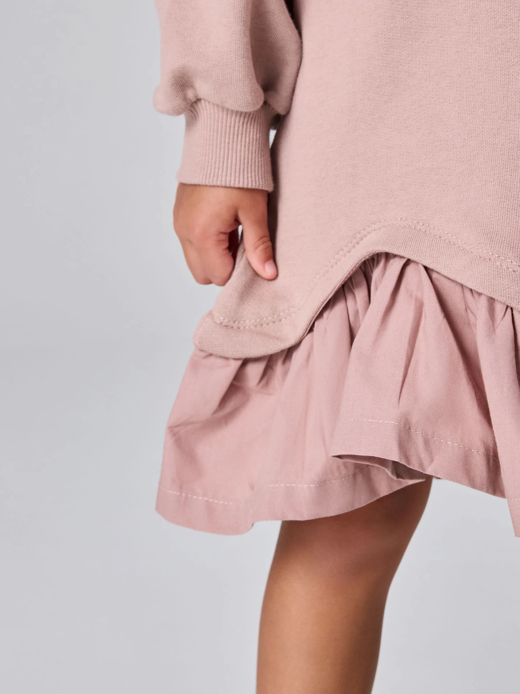 smALLSAINTS Mid Pink Tierra Peplum Younger Girls Sweat Dress
