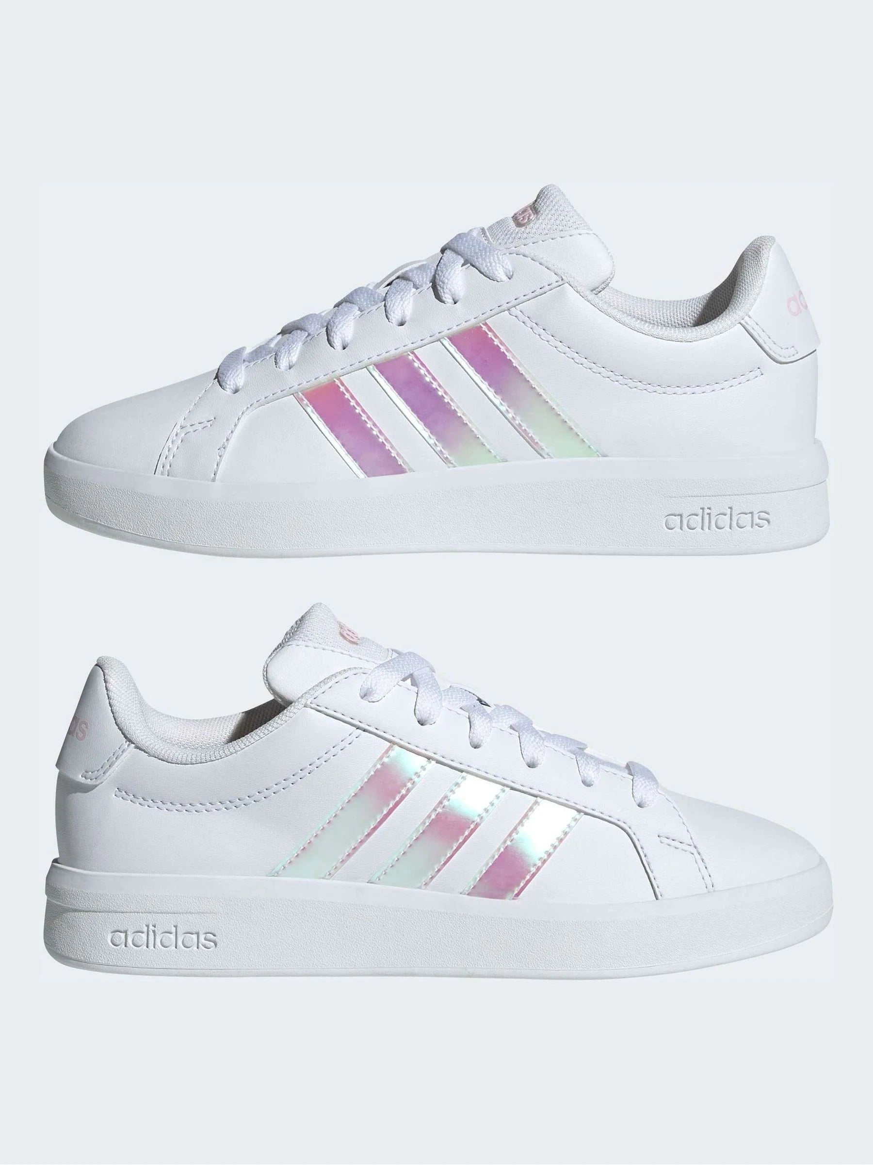 adidas White Grand Court 3.0 Junior Trainers
