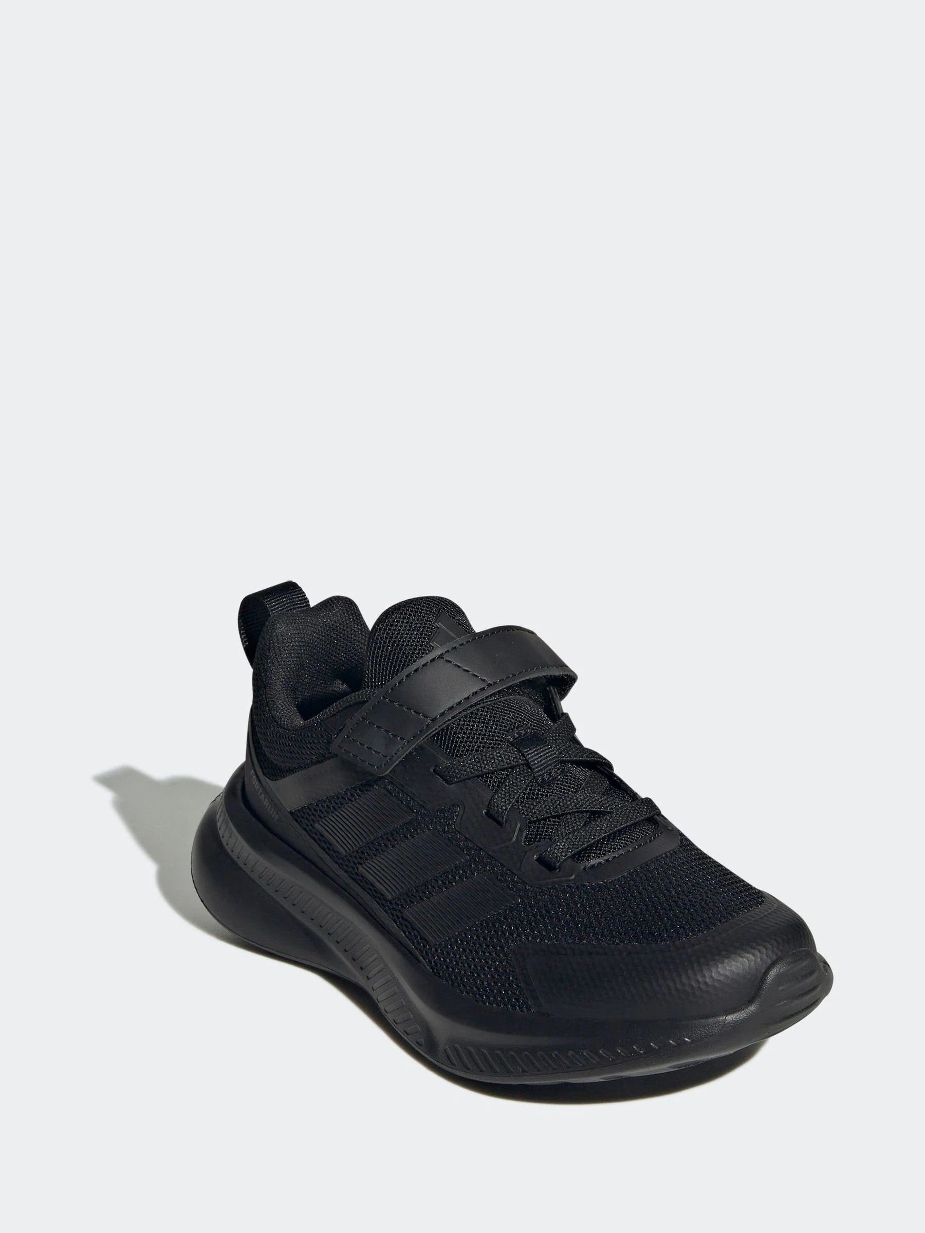 adidas Black Fortarun 4.0 Hook and Loop Kids Trainers