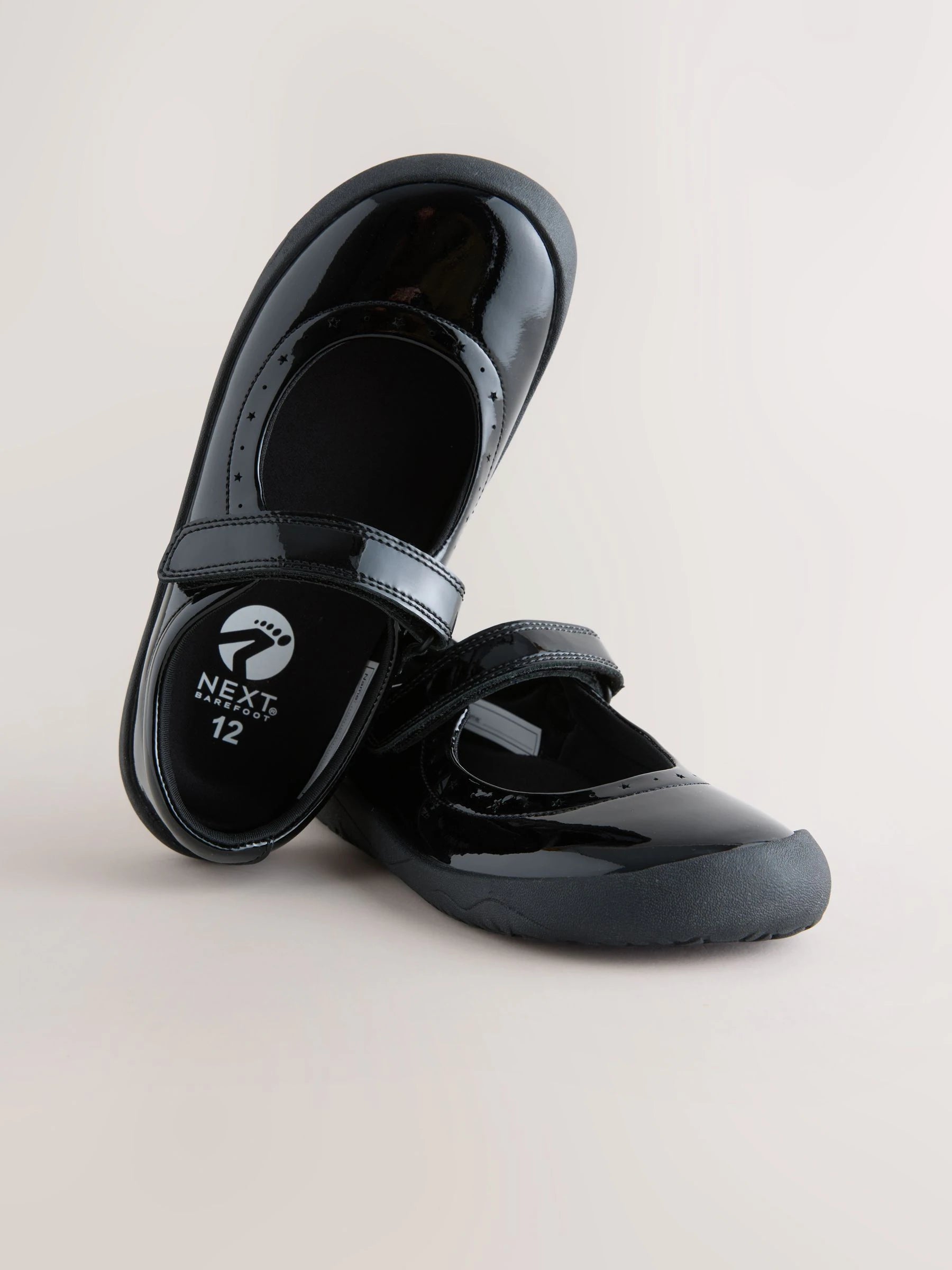 Black Patent Leather Standard Fit (F) Barefoot Mary Jane School Shoes